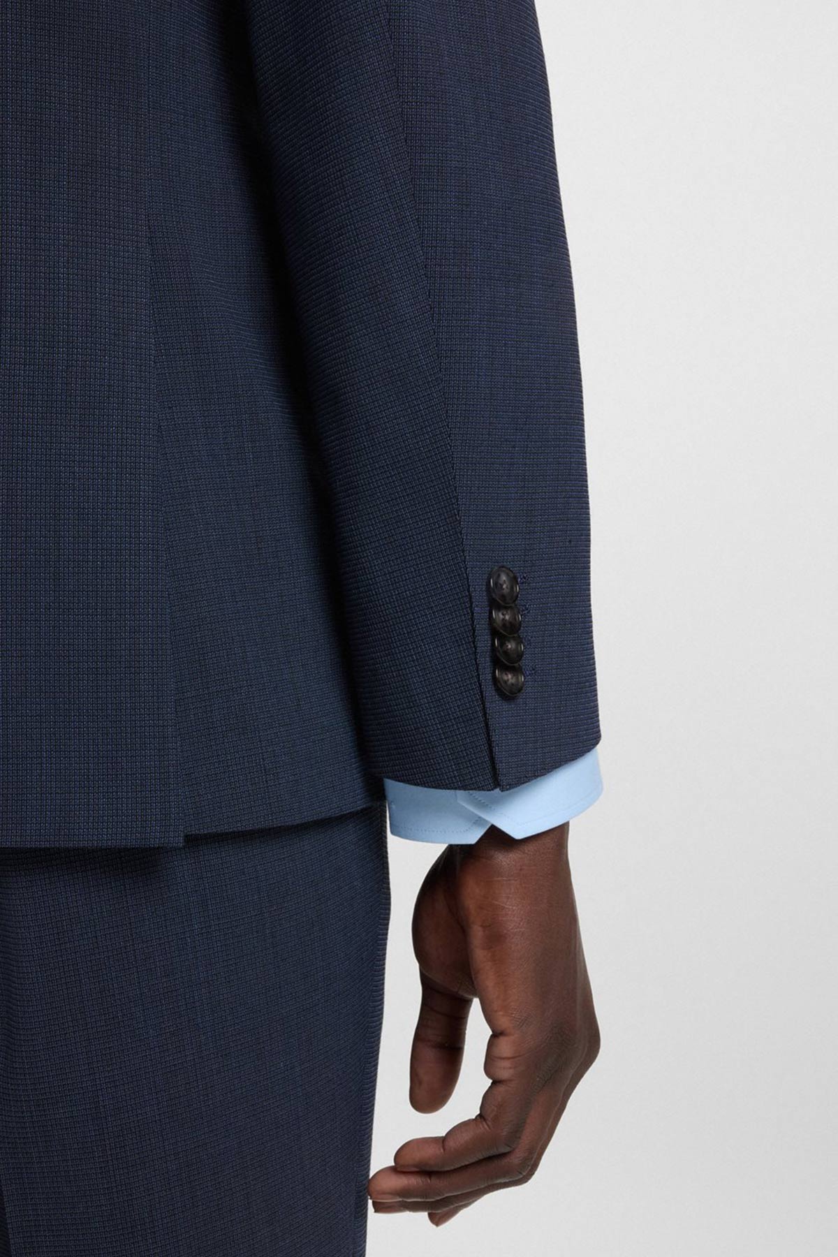 Traje Slim Fit En Tejido Elástico Con Microestampado image number 4