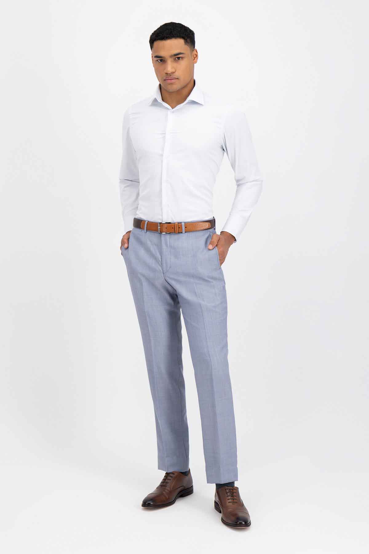 Pantalón Calderoni Color Azul Contemporary Fit