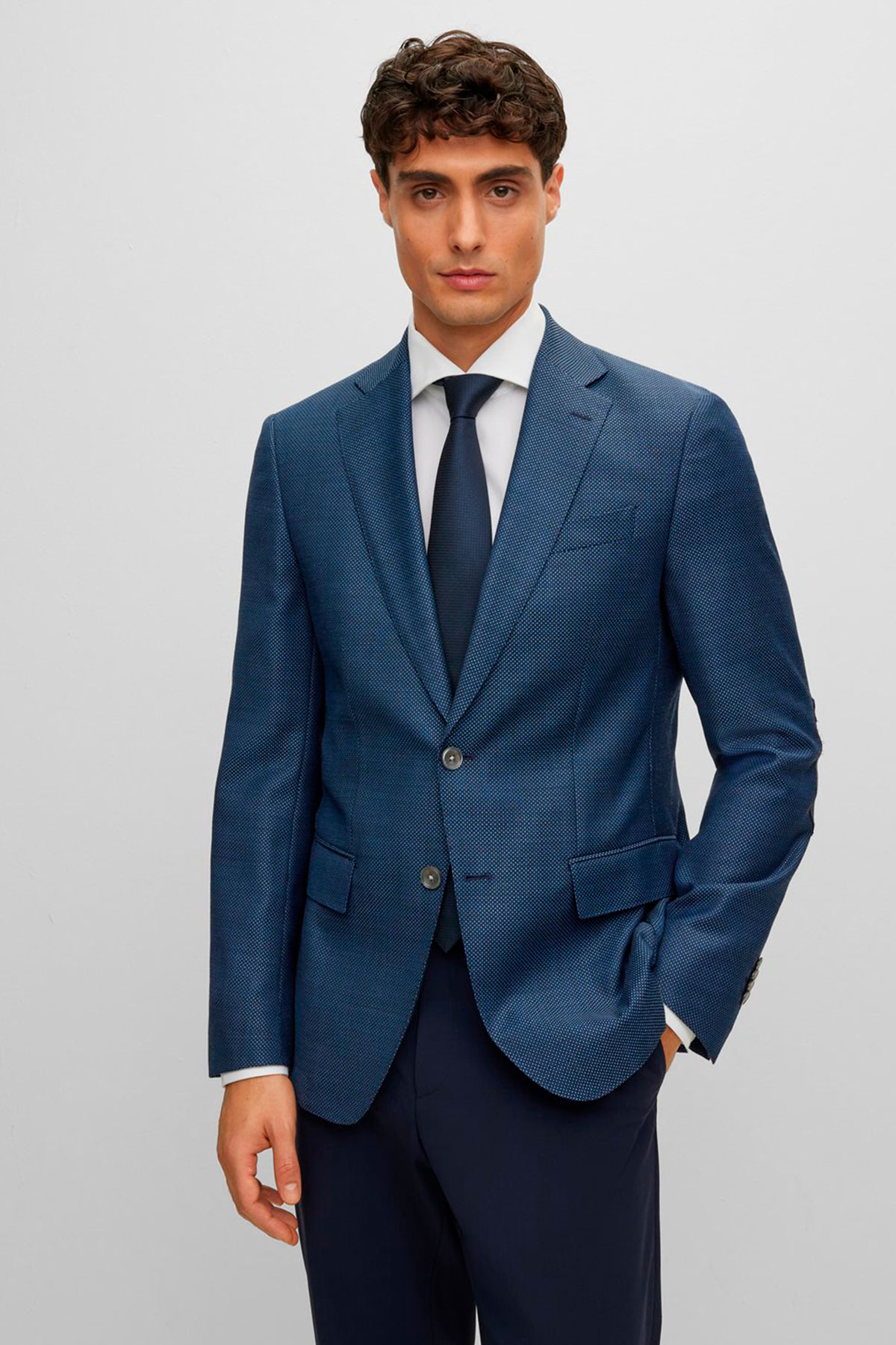 Saco Casual Boss Azul Slim Fit