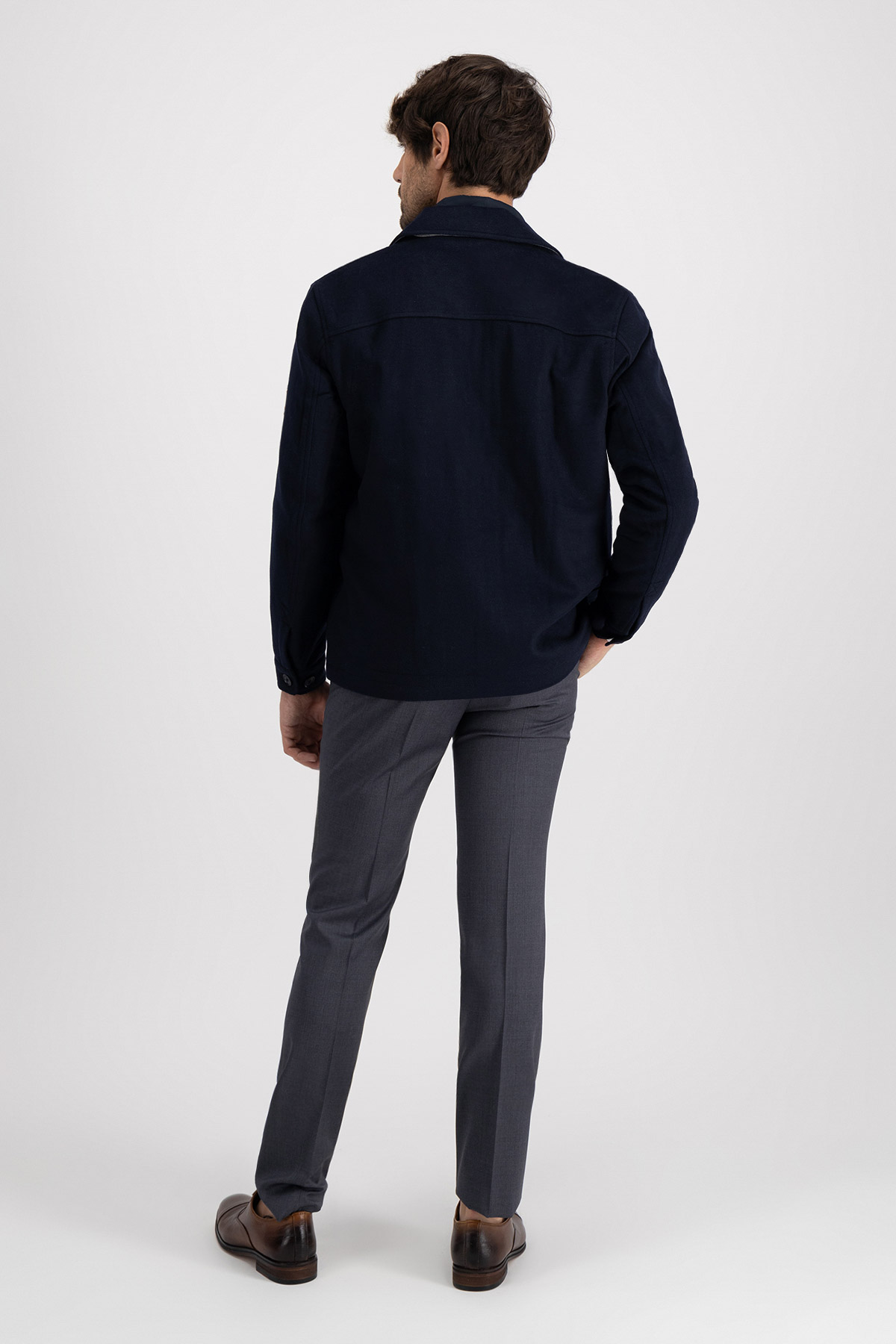 Chamarra Calderoni Azul Marino Contemporary Fit