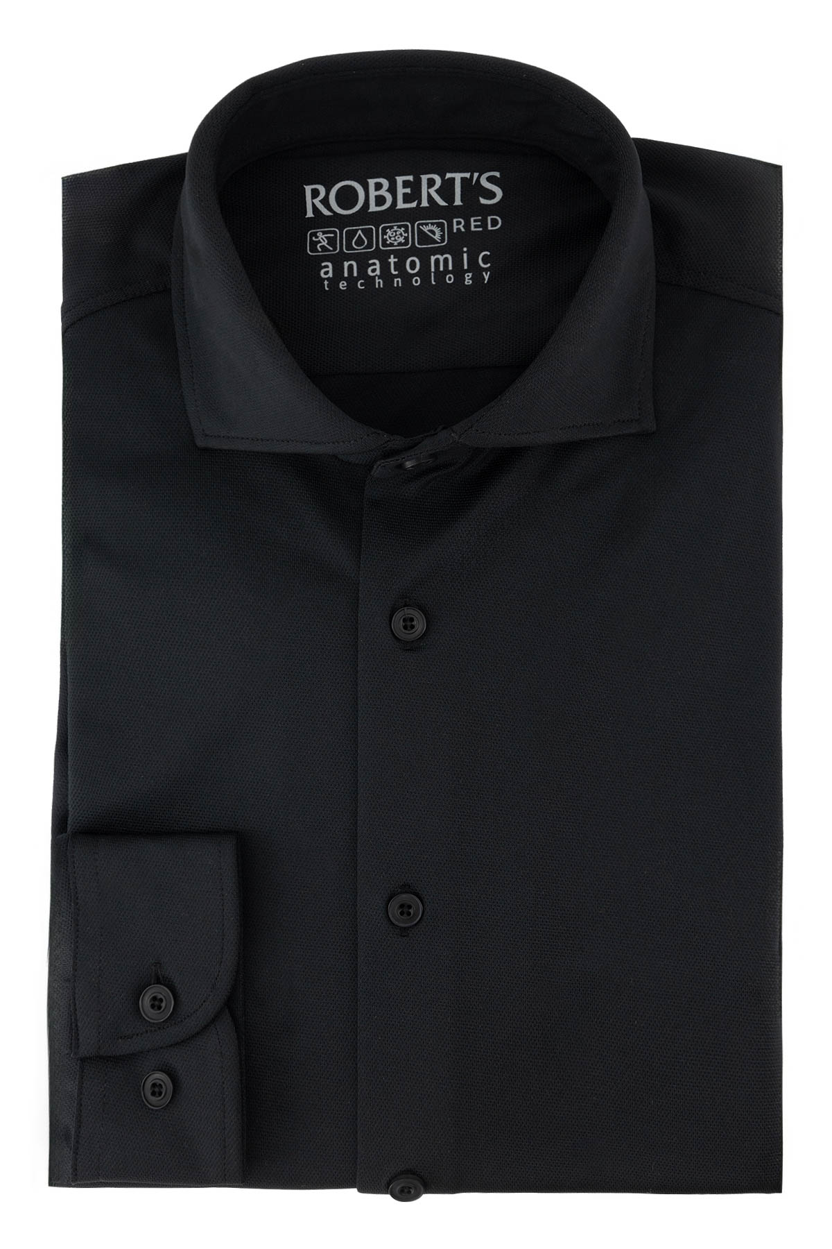 Camisa Casual Roberts Red Anatomic Technology Color Negro Slim Fit