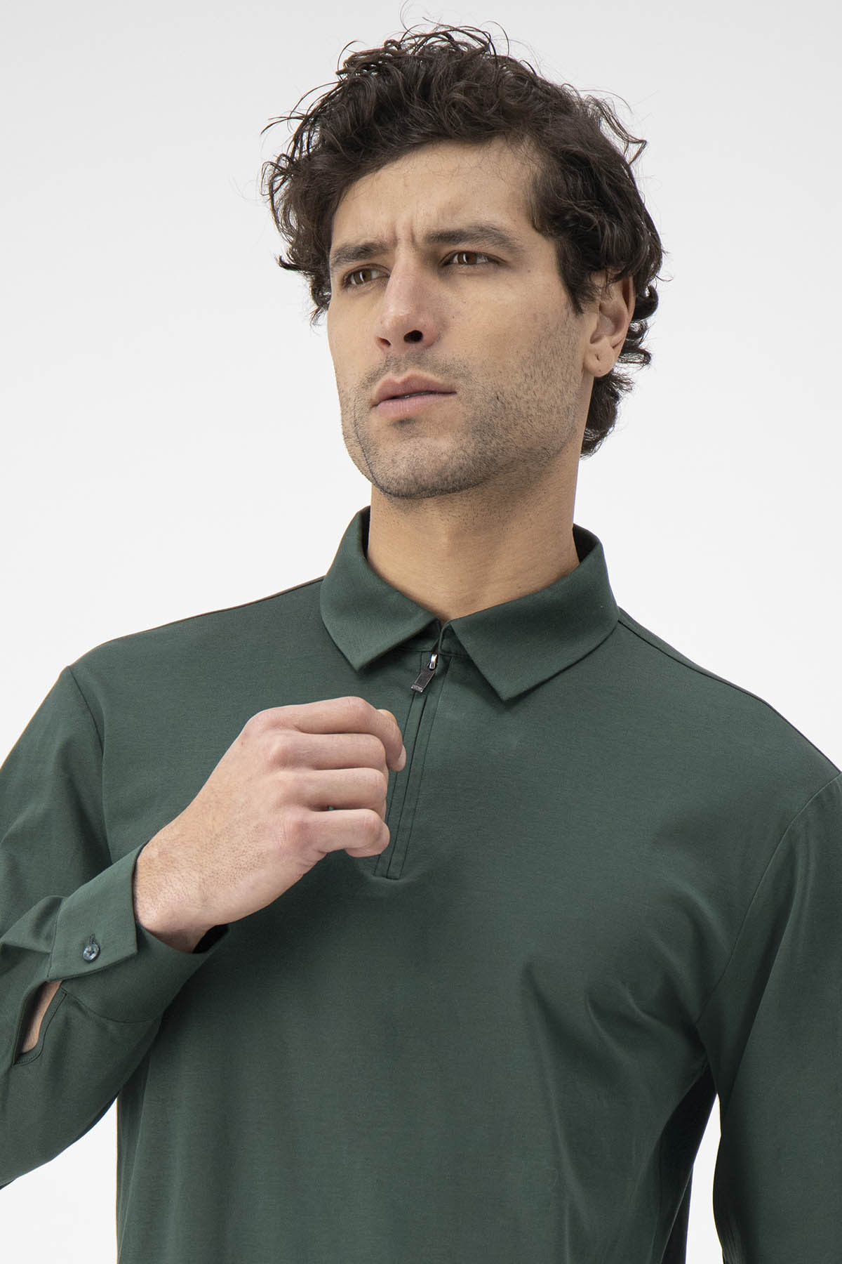 Polo MERCERIZED COTTON Calderoni Verde Obscuro Contemporary Fit