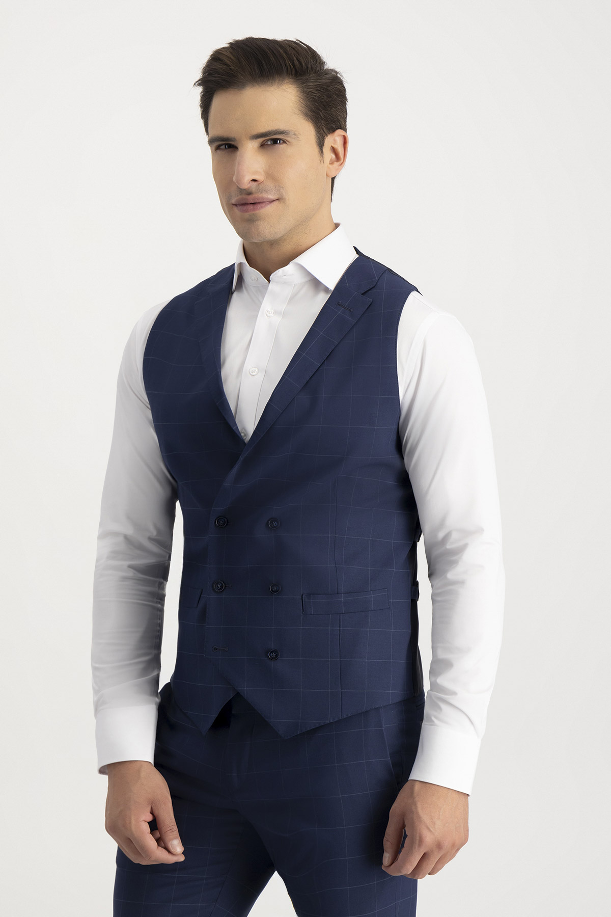 Traje Trío Slim Fit Azul Cobalto