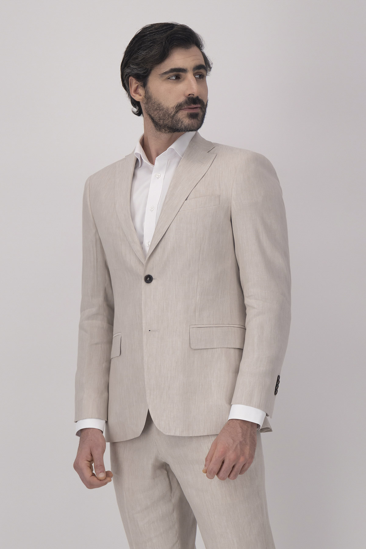 Traje Color Beige Contemporary Fit