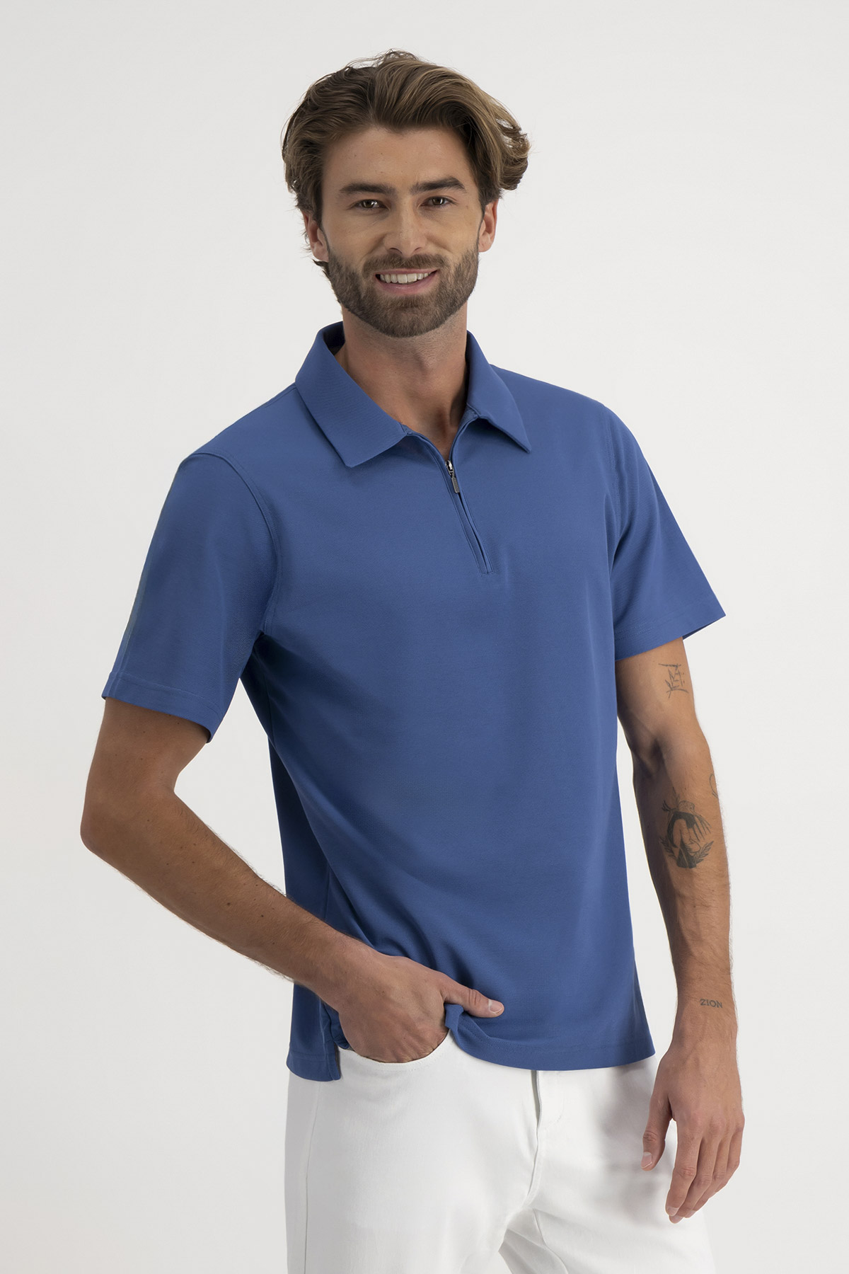 Polo EASY CARE TECHNOLOGY Roberts Color Azul Cobalto Contemporary Fit