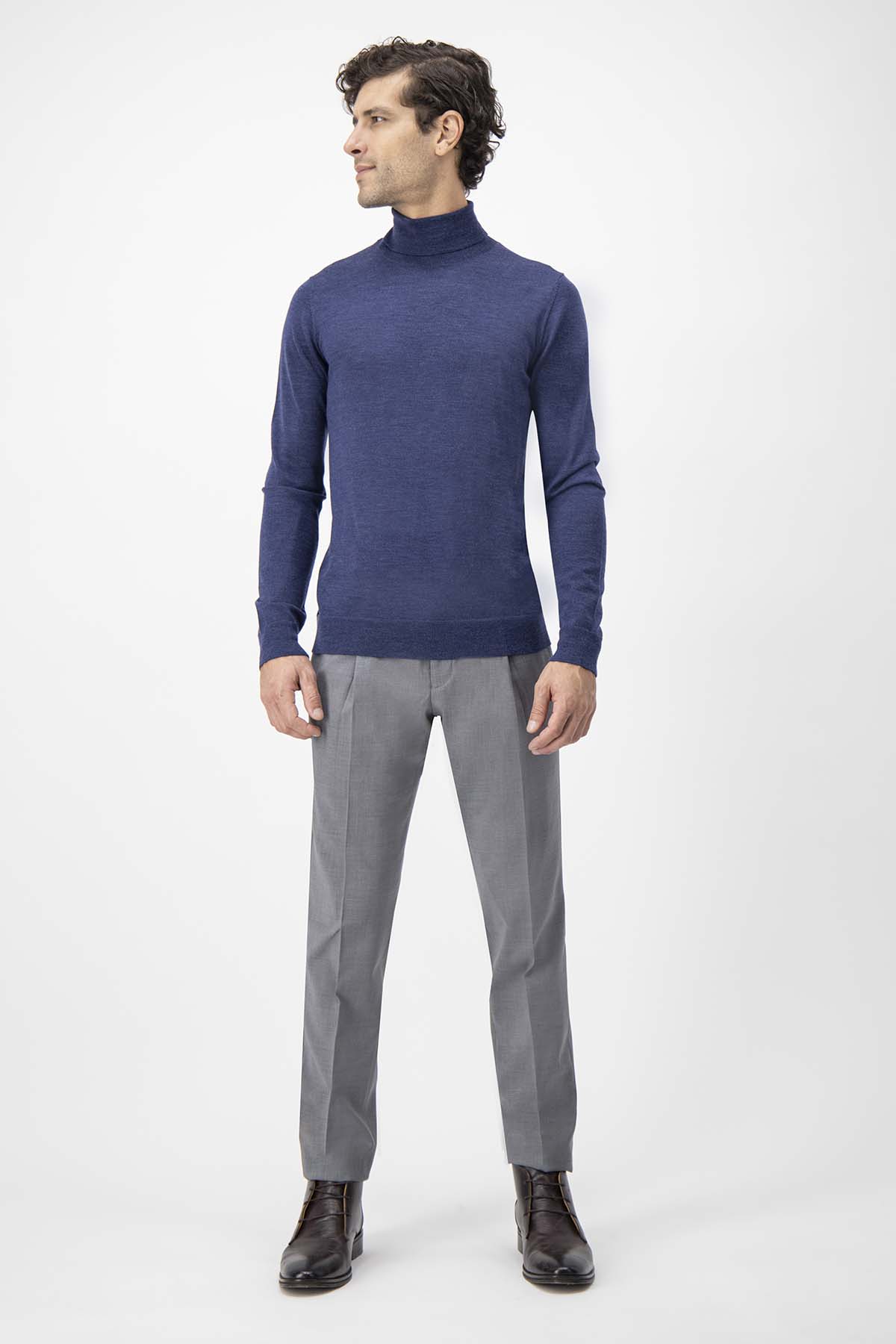 Suéter Calderoni Azul Contemporary Fit