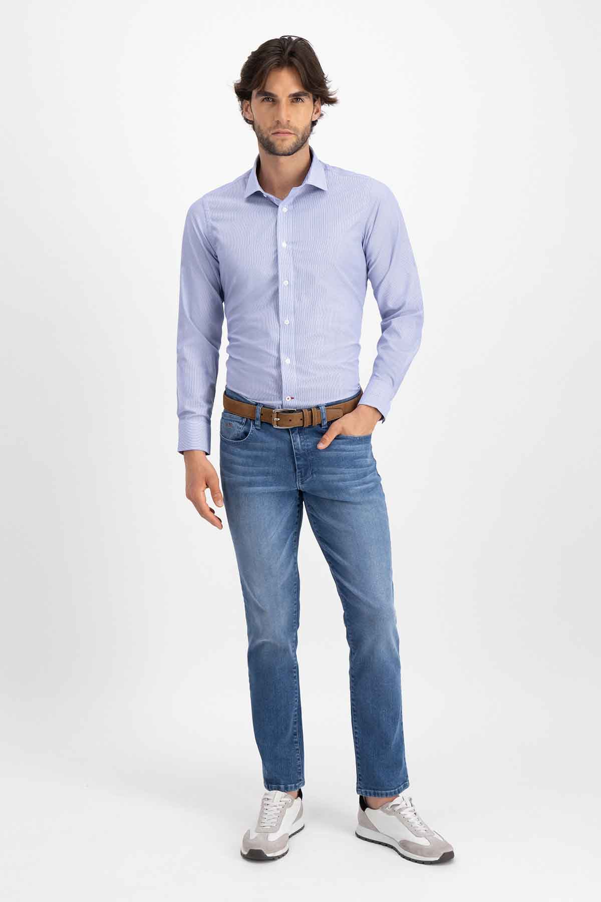 Camisa Vestir BAMBOO Roberts Red Azul Slim Fit
