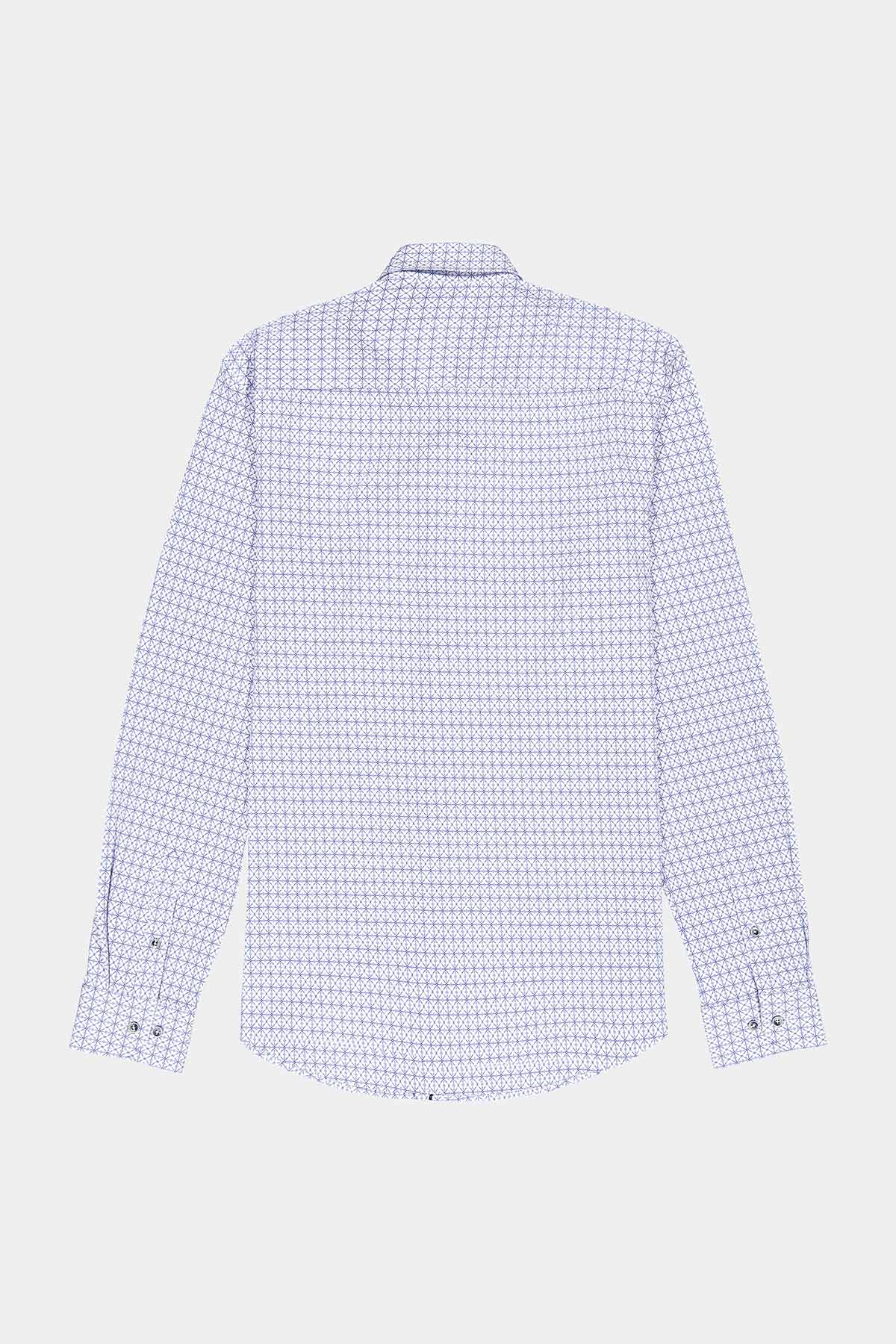 Camisa Knit Calderoni Color Blanco Slim Fit