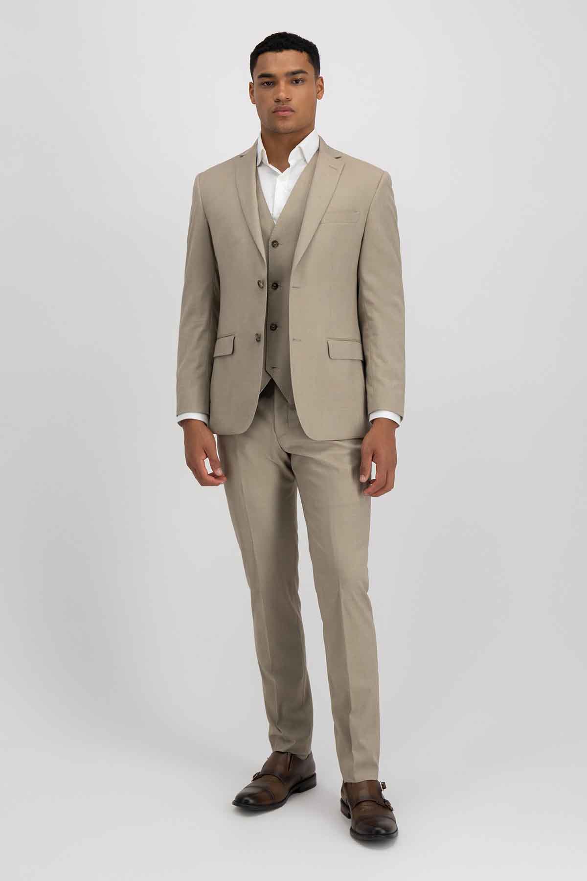 Traje Trío Beige Roberts Red Slim Fit