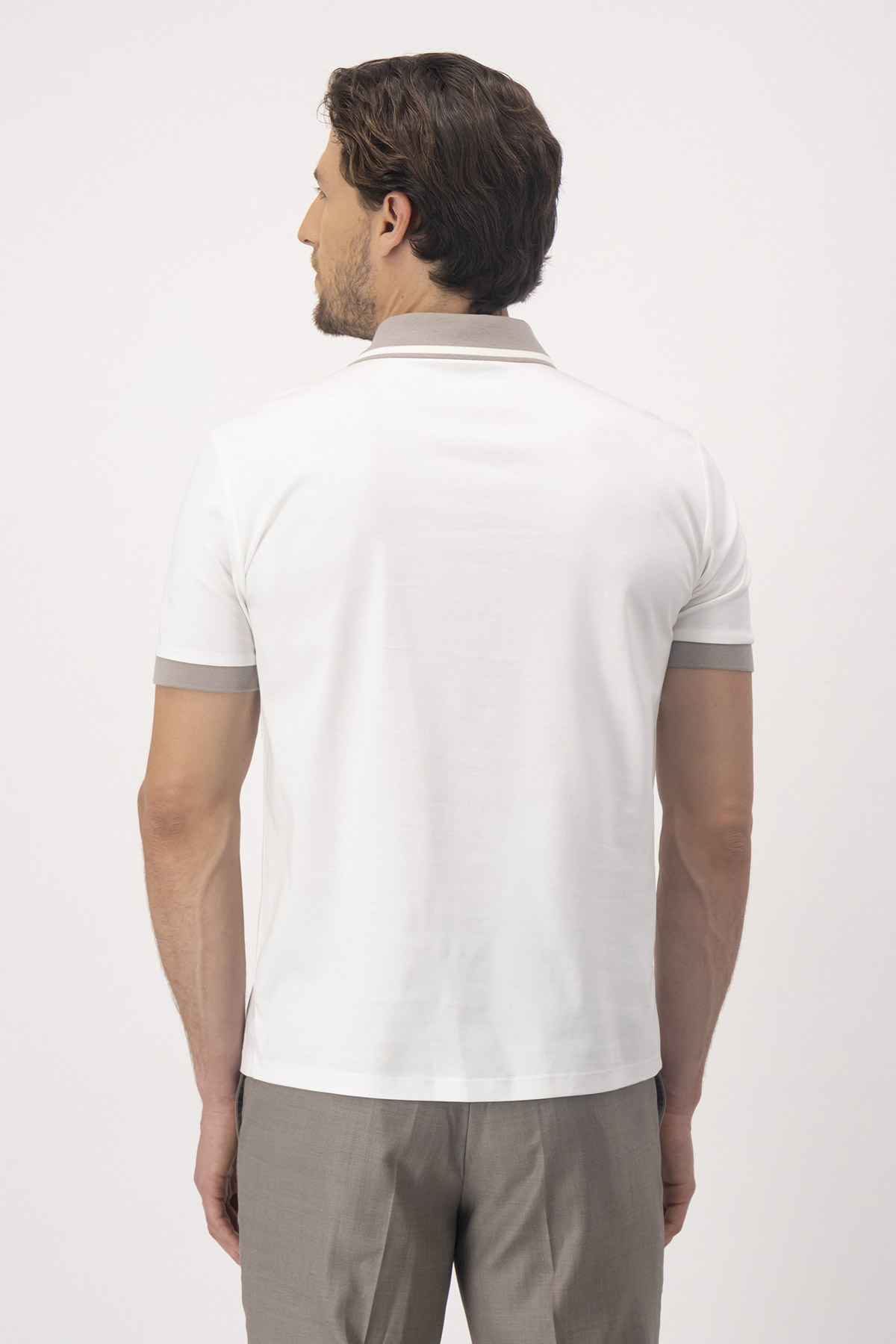 Playera Tipo Polo MERCERIZED COTTON Contemporary Fit Blanco