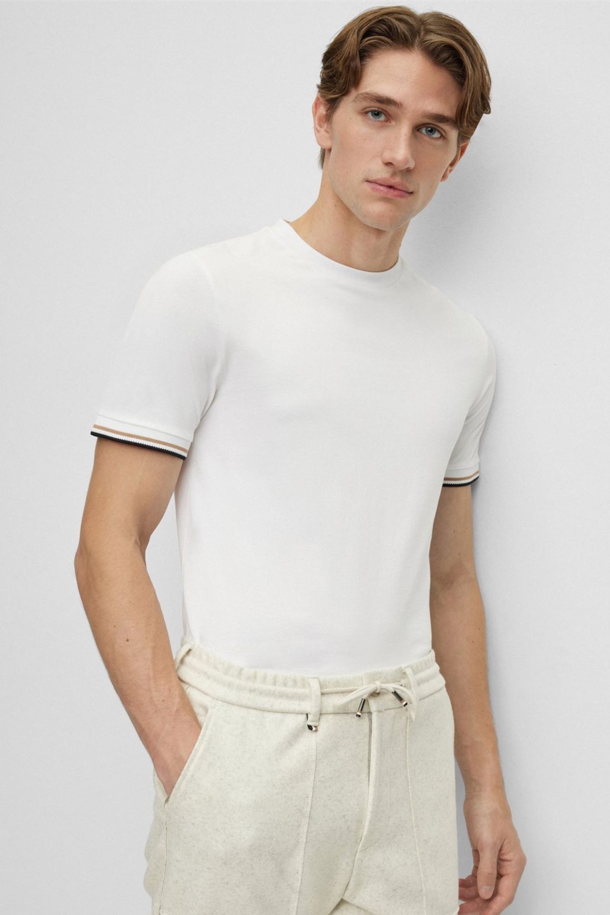 Playera Boss Casual Blanca Regular fit