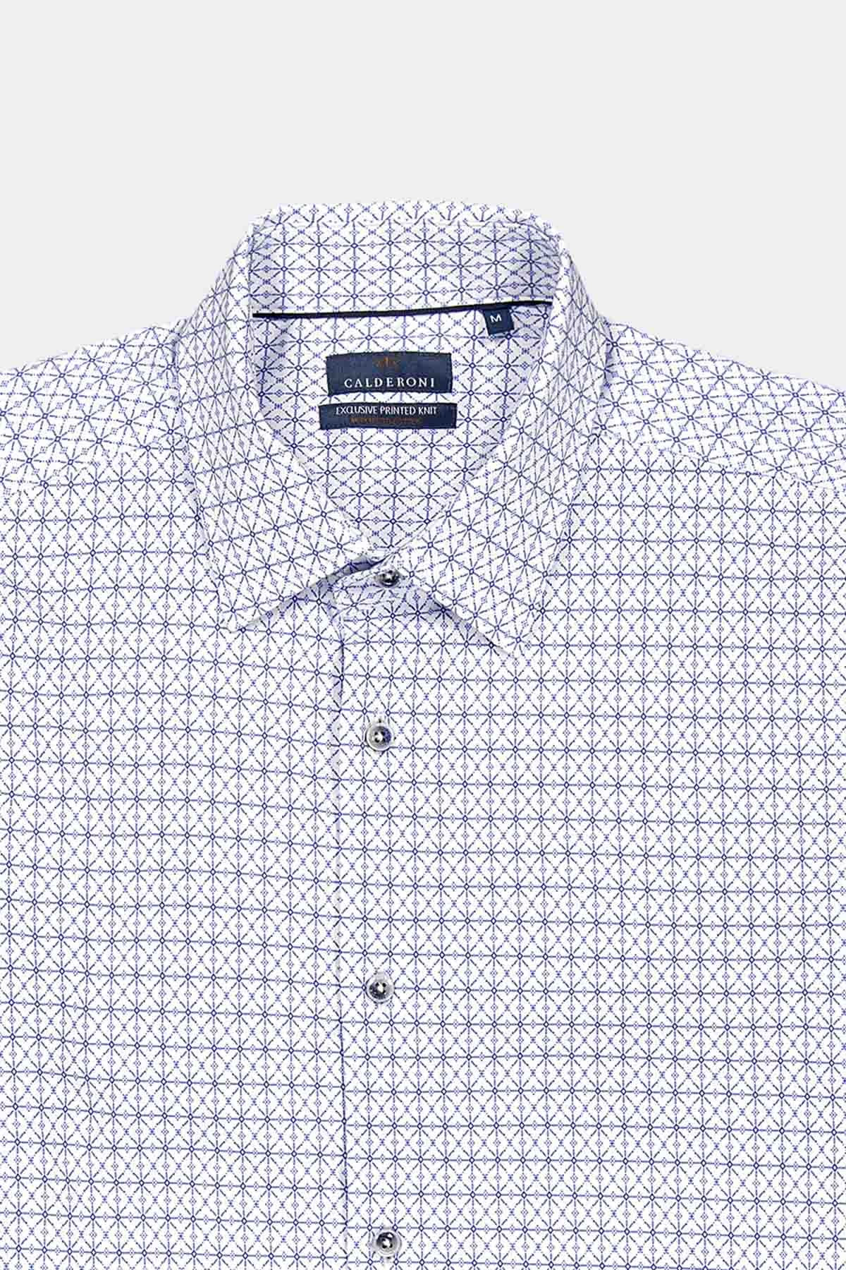 Camisa Knit Calderoni Color Blanco Slim Fit