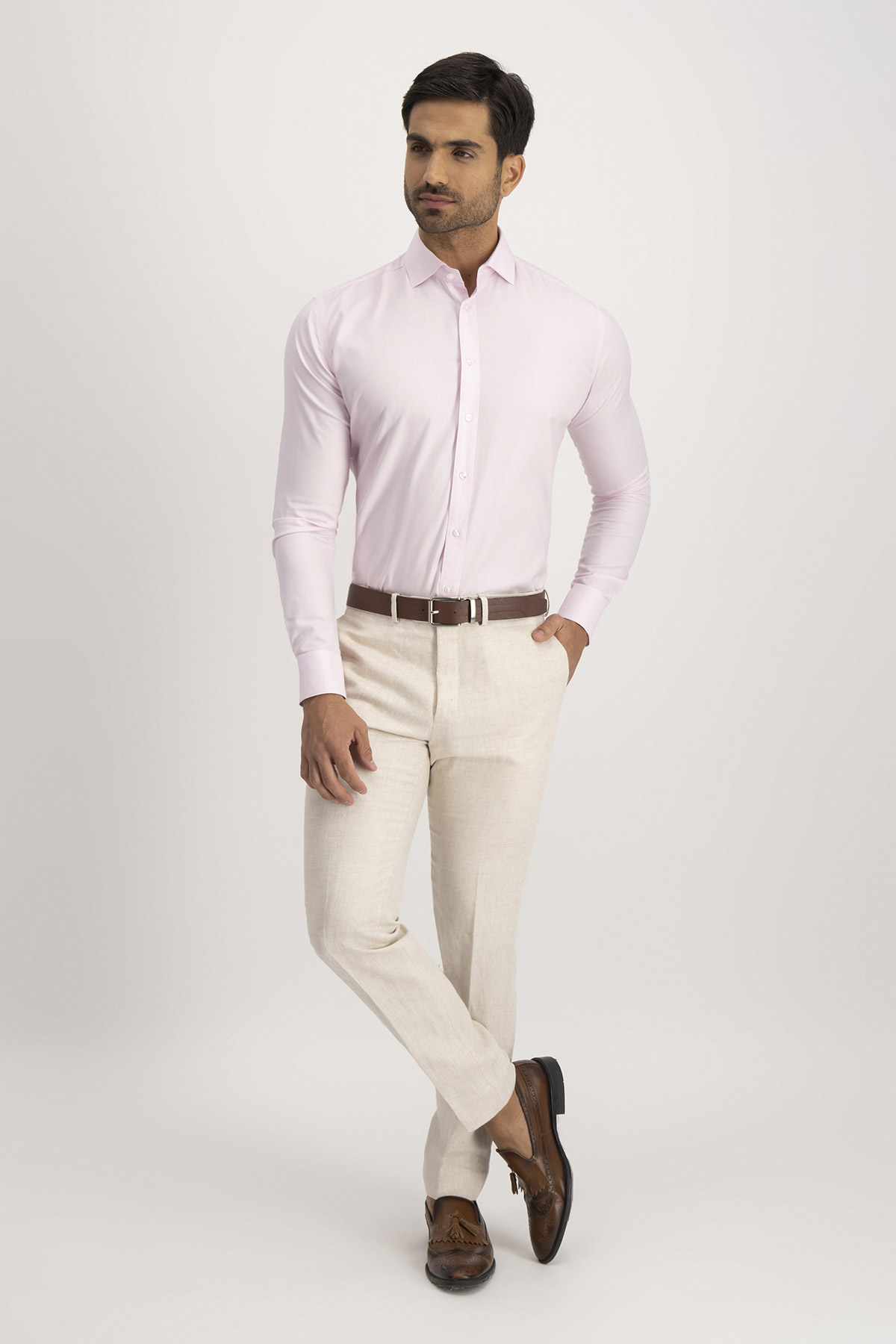 Pantalón Formal Roberts Red Beige Slim Fit