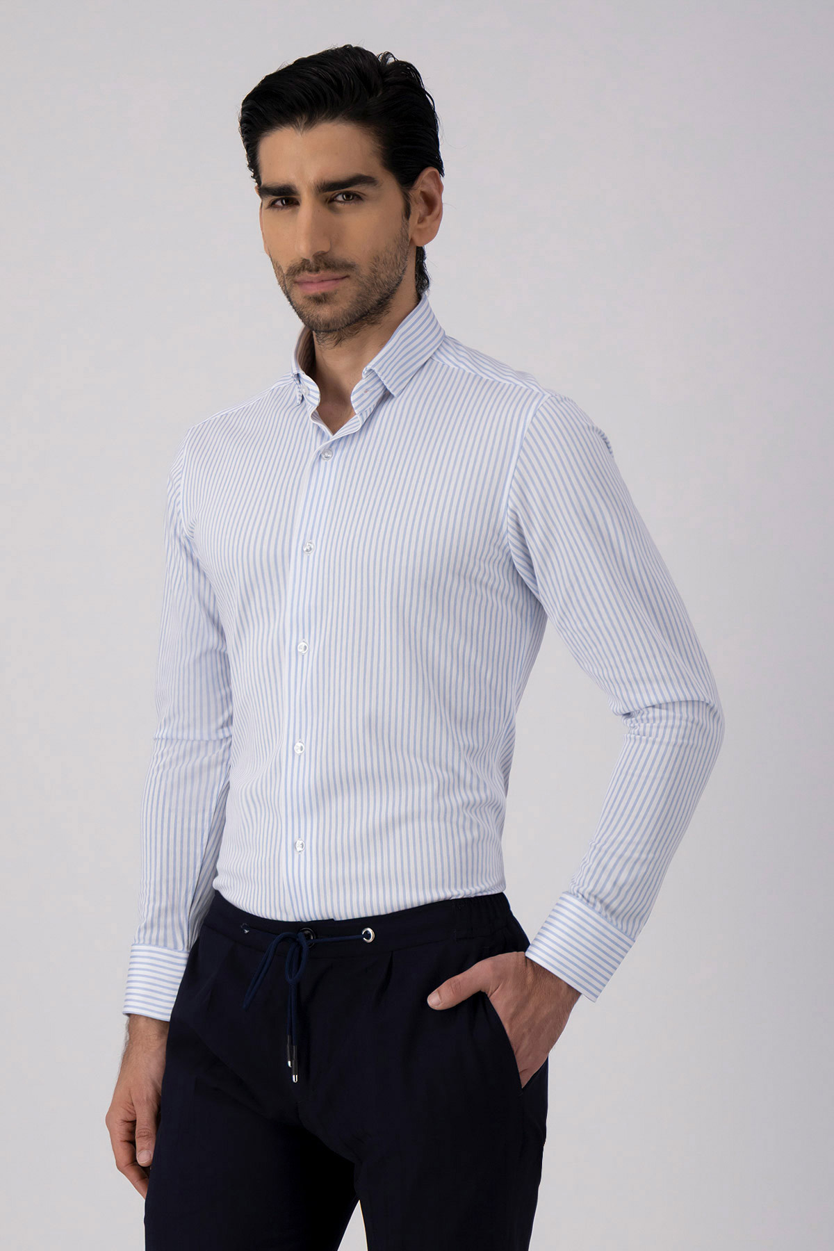 Camisa Formal Anatomic Technology Slim Fit Azul Claro