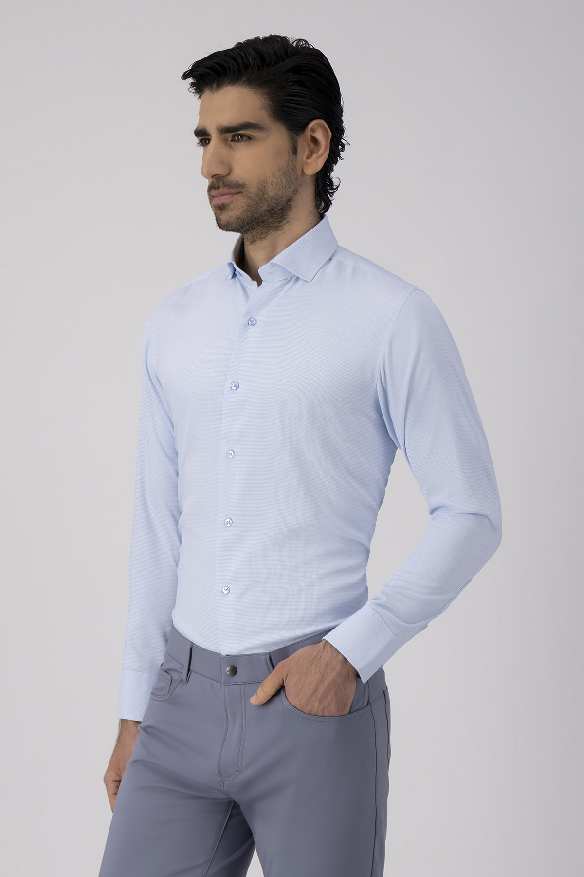 Camisa Formal Anatomic Technology Slim Fit Azul