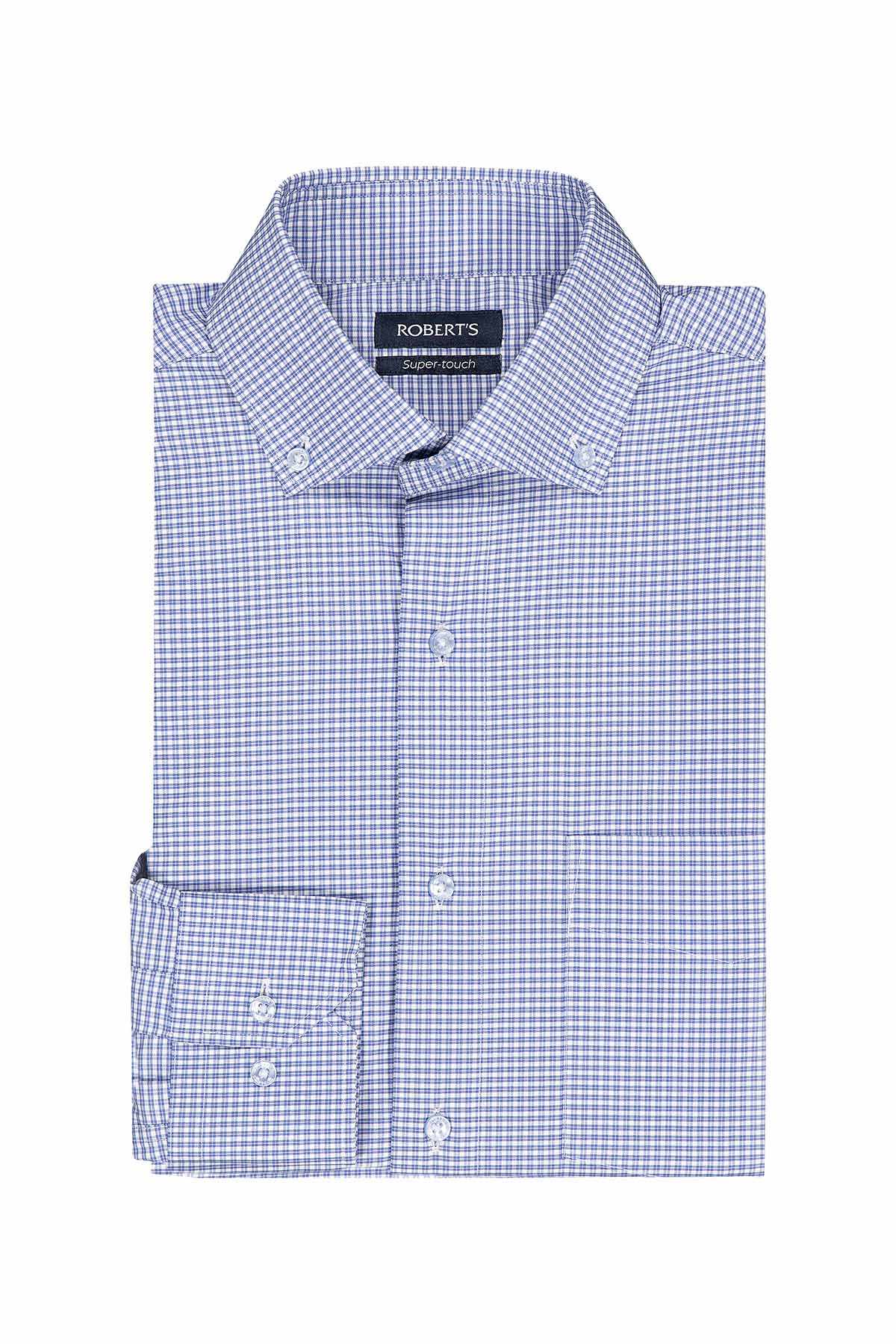 Camisa Sport Roberts Super Touch Azul Claro Slim Fit