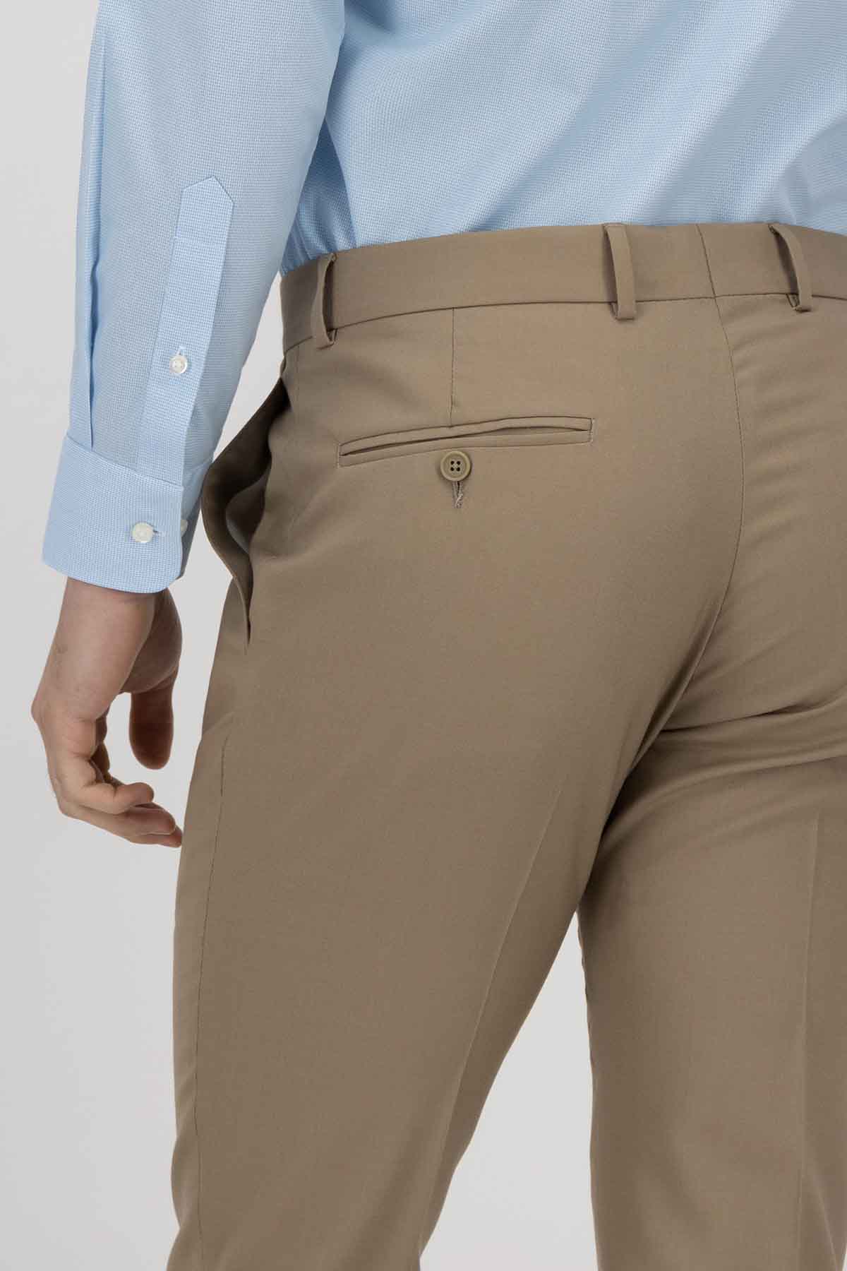 Pantalón Vestir Beige Roberts Slim Fit