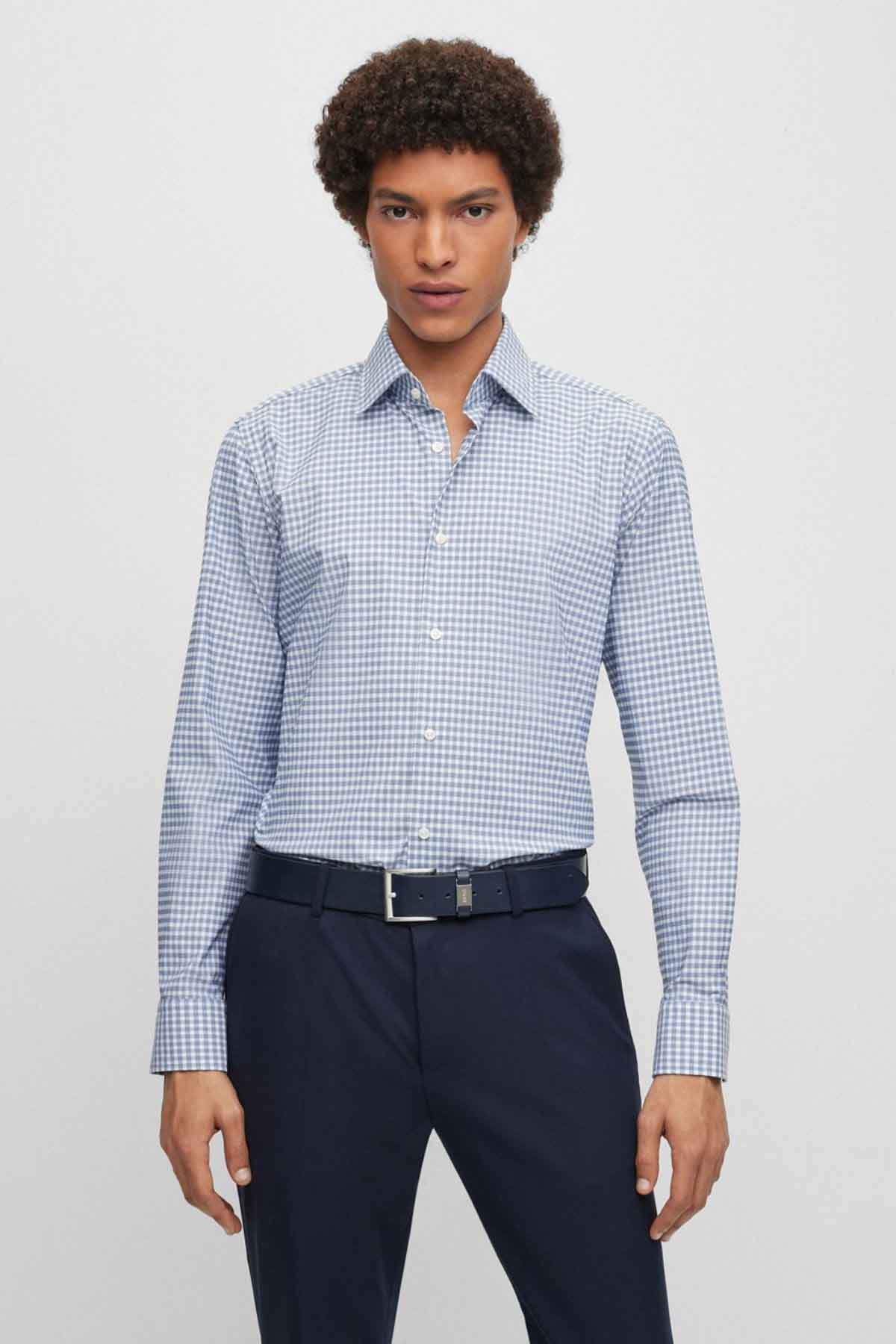Camisa Boss Formal Azul Regular Fit