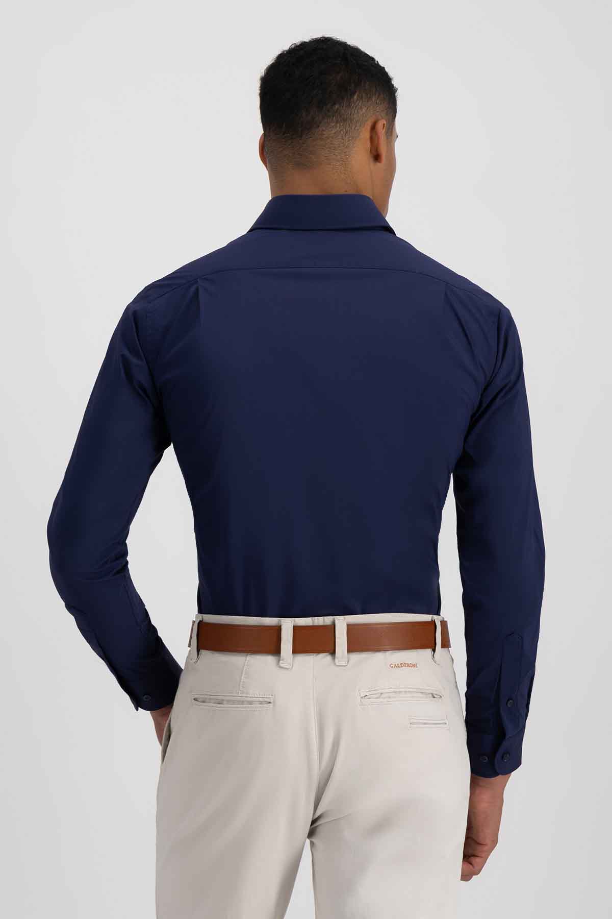 Camisa Sport Roberts Super Touch Color Azul Marino Slim Fit