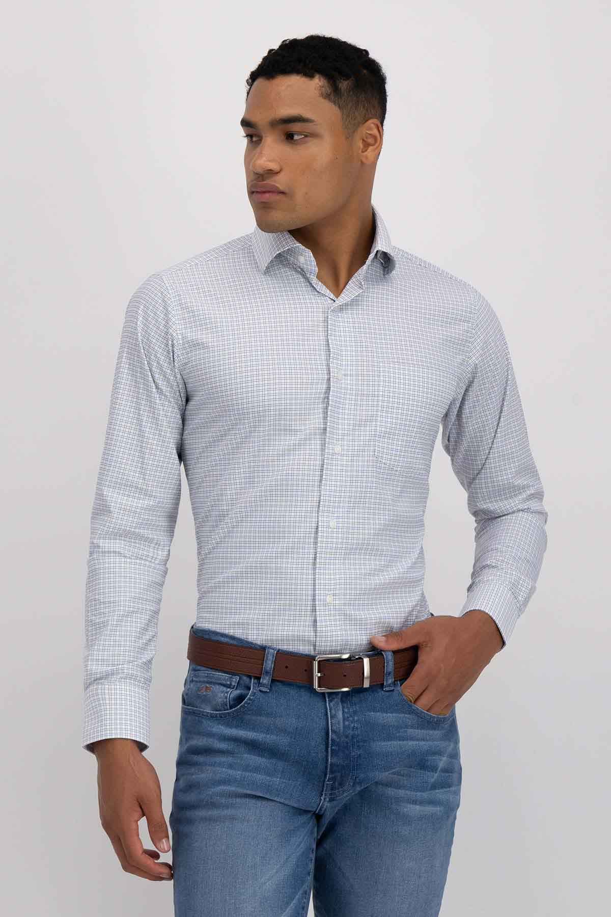 Camisa Sport Roberts Super Touch Color Azul Claro Regular Fit