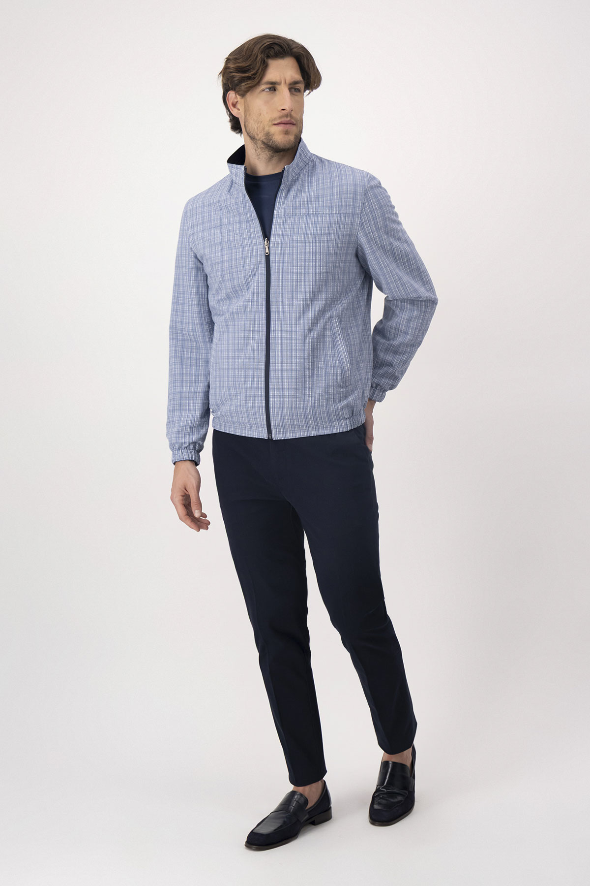 Chamarra Contemporary Fit Azul Marino