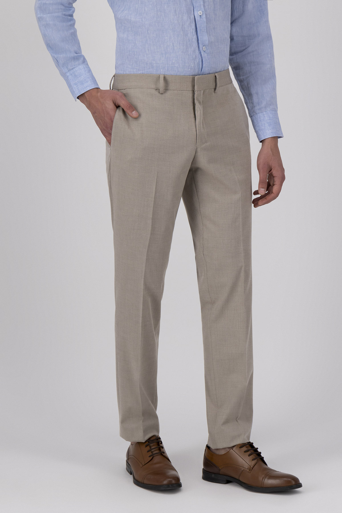 Pantalón Formal Color Beige Slim Fit