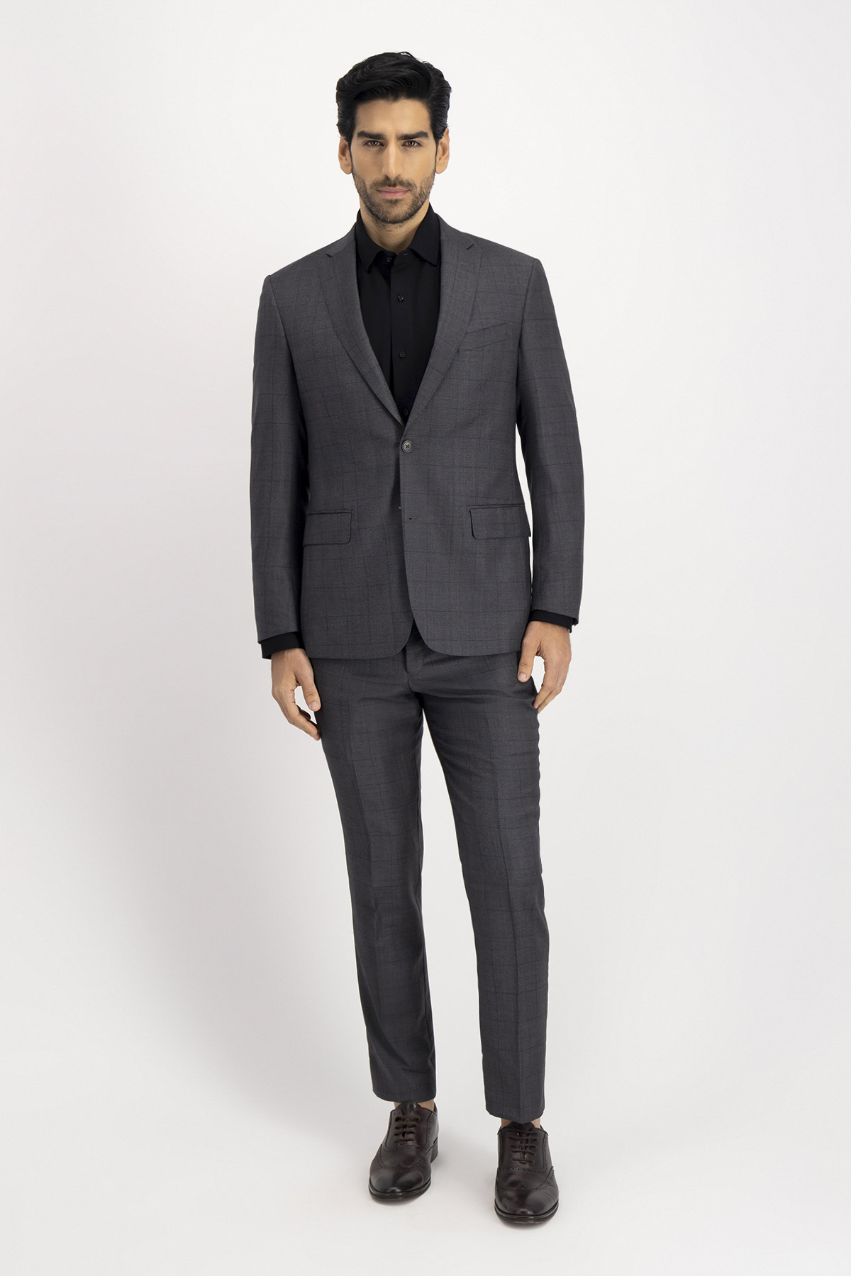 Traje Contemporary Fit Gris Oxford