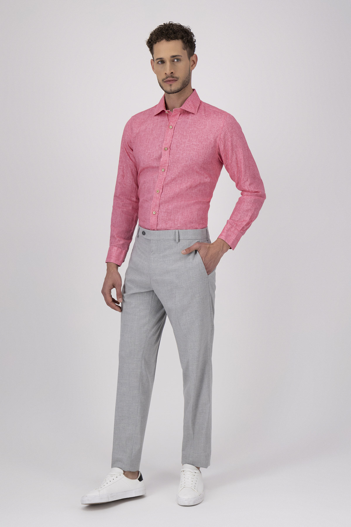 Pantalón Formal Color Gris Slim Fit