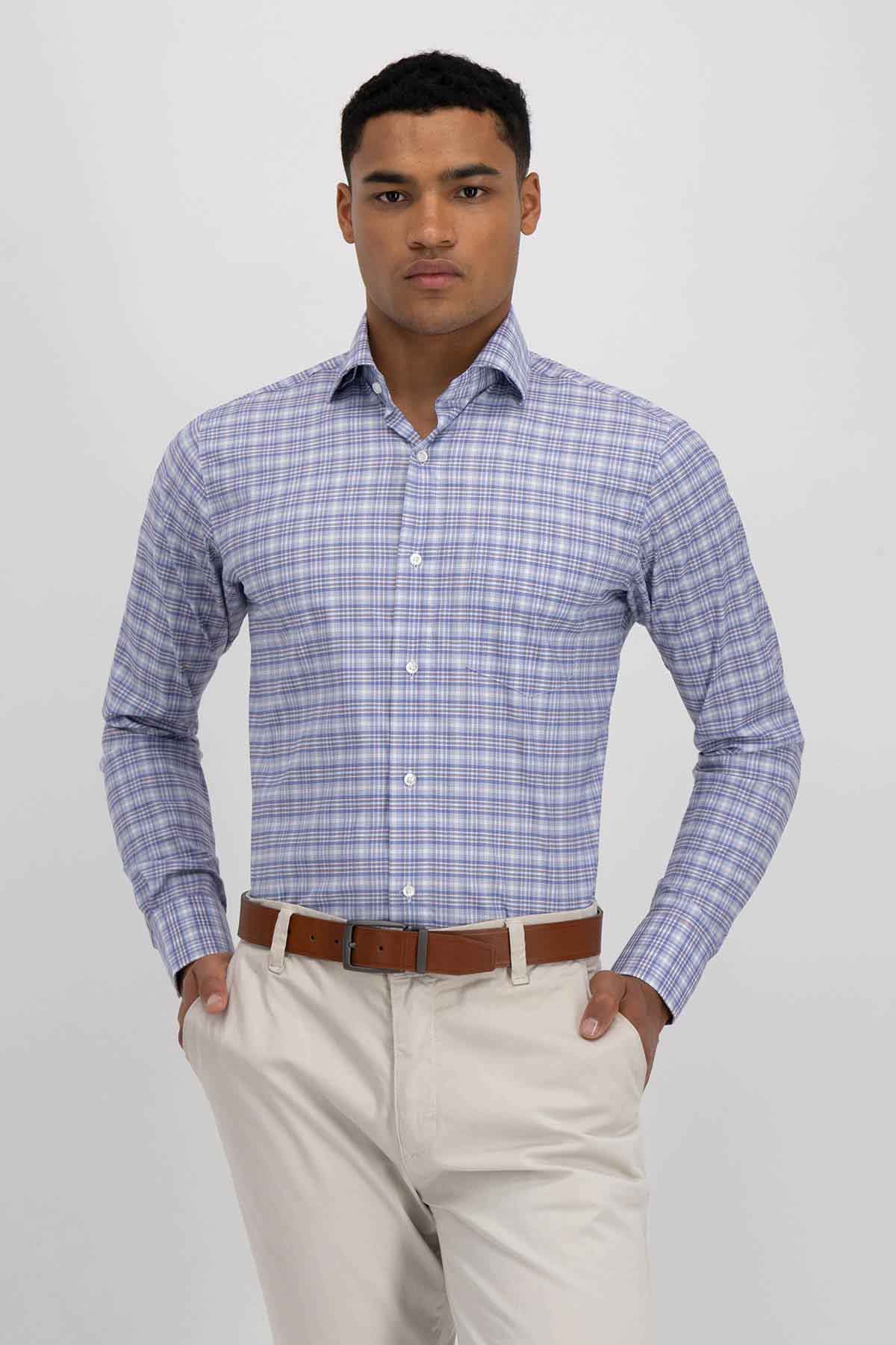 Camisa Sport Roberts Super Touch Color Azul Claro Regular Fit