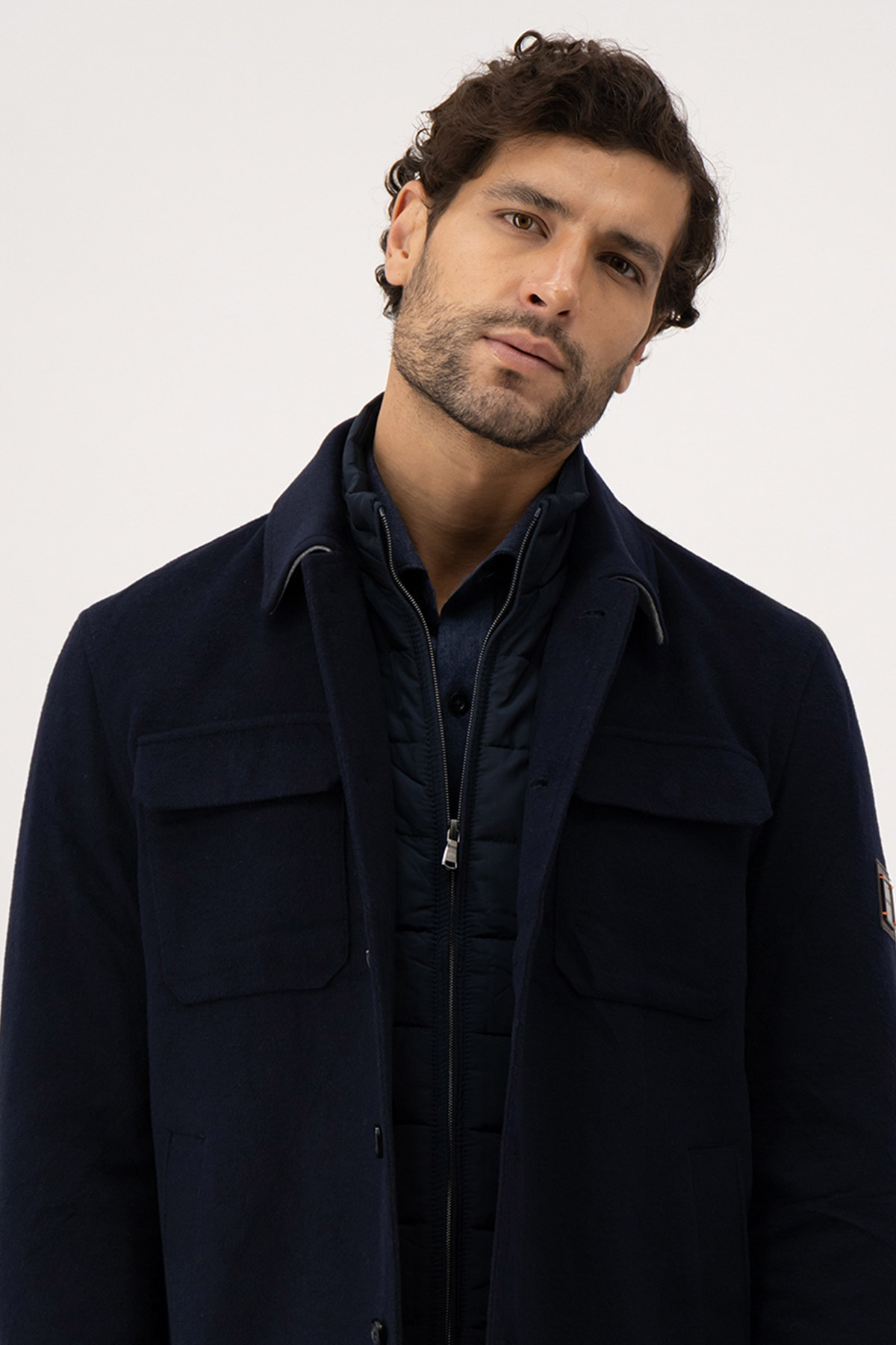 Chamarra Calderoni Azul Marino Contemporary Fit