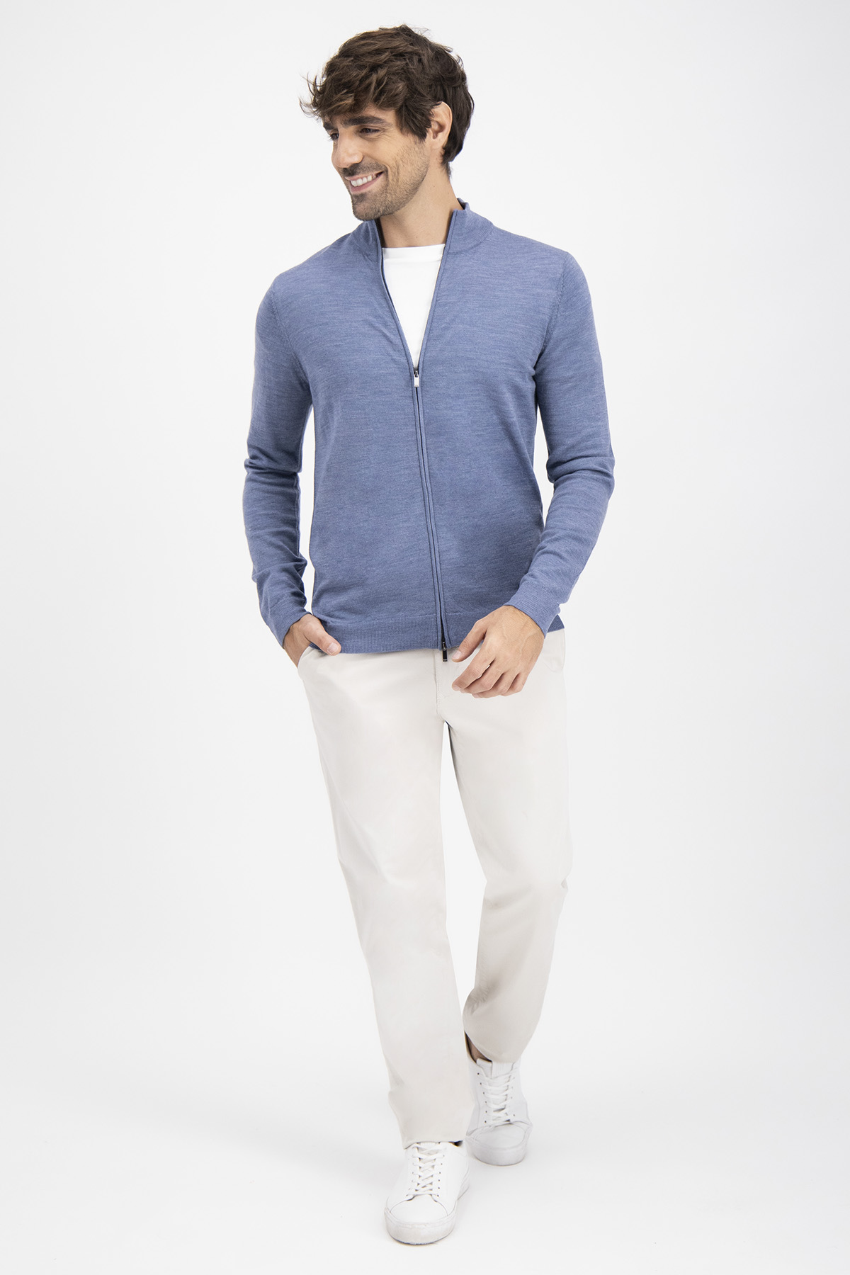 Suéter Calderoni Azul Contemporary Fit
