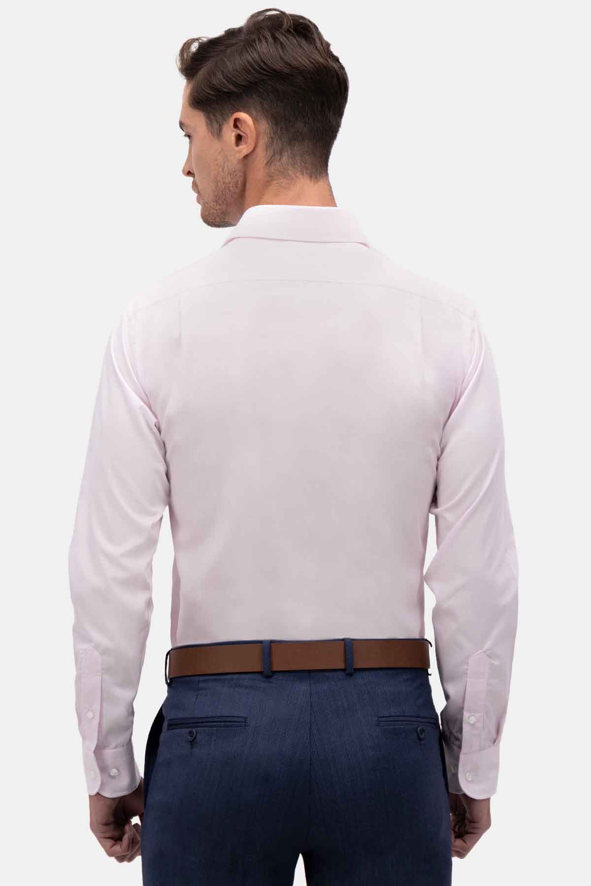 Camisa Roberts Easy Care Color Rosa Claro Slim Fit