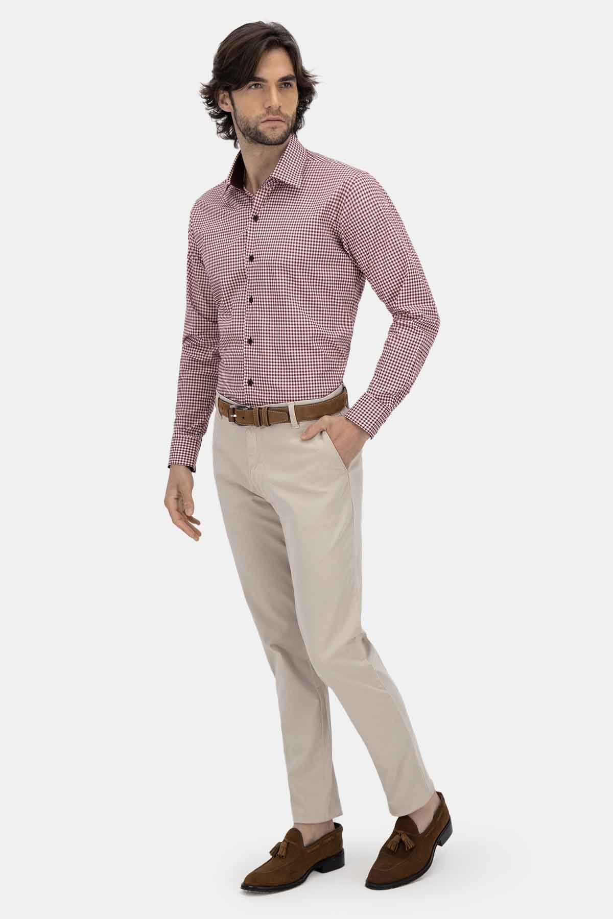 Camisa Vestir Roberts Red Vino Slim Fit