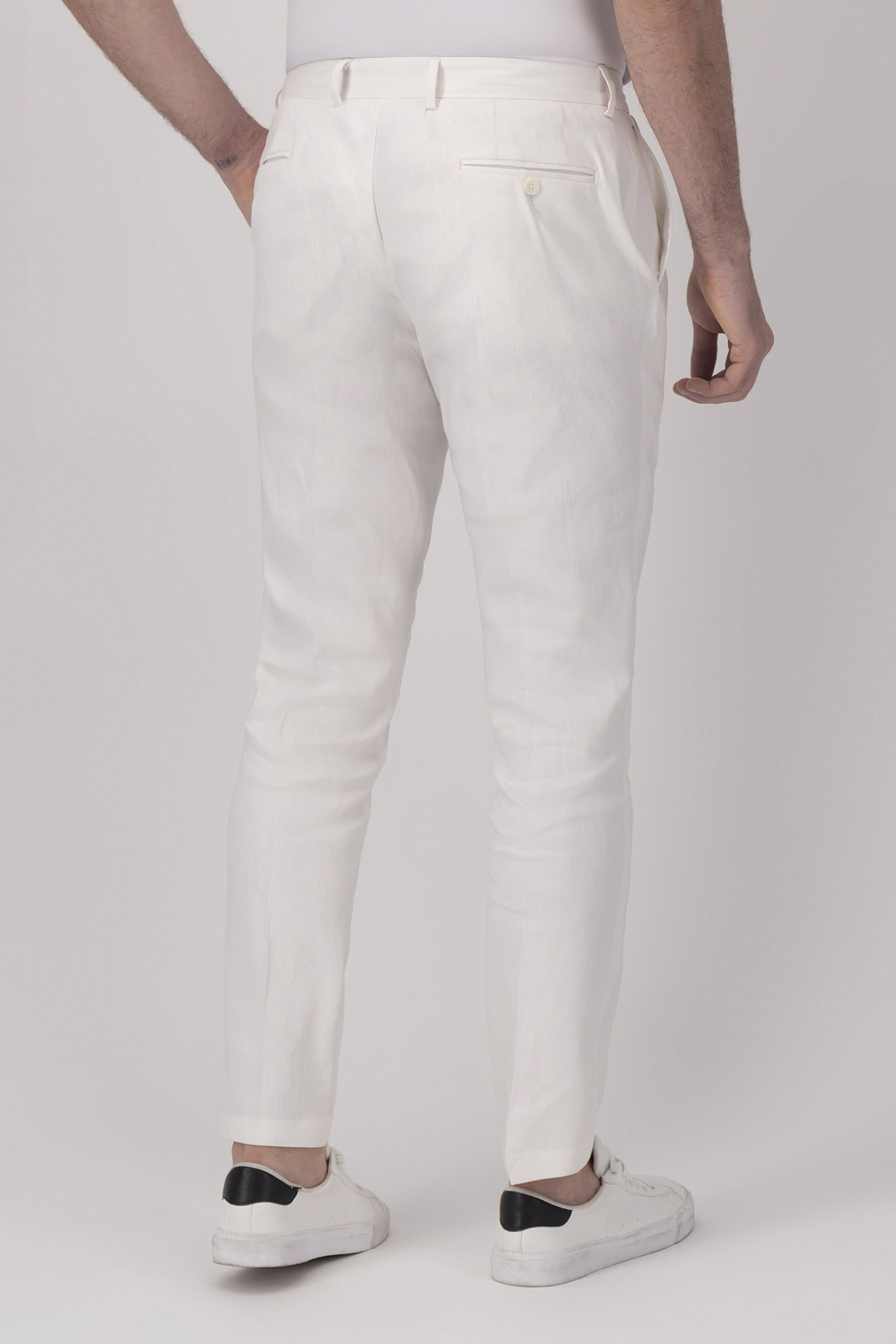 Pantalón Formal Color Blanco Slim Fit
