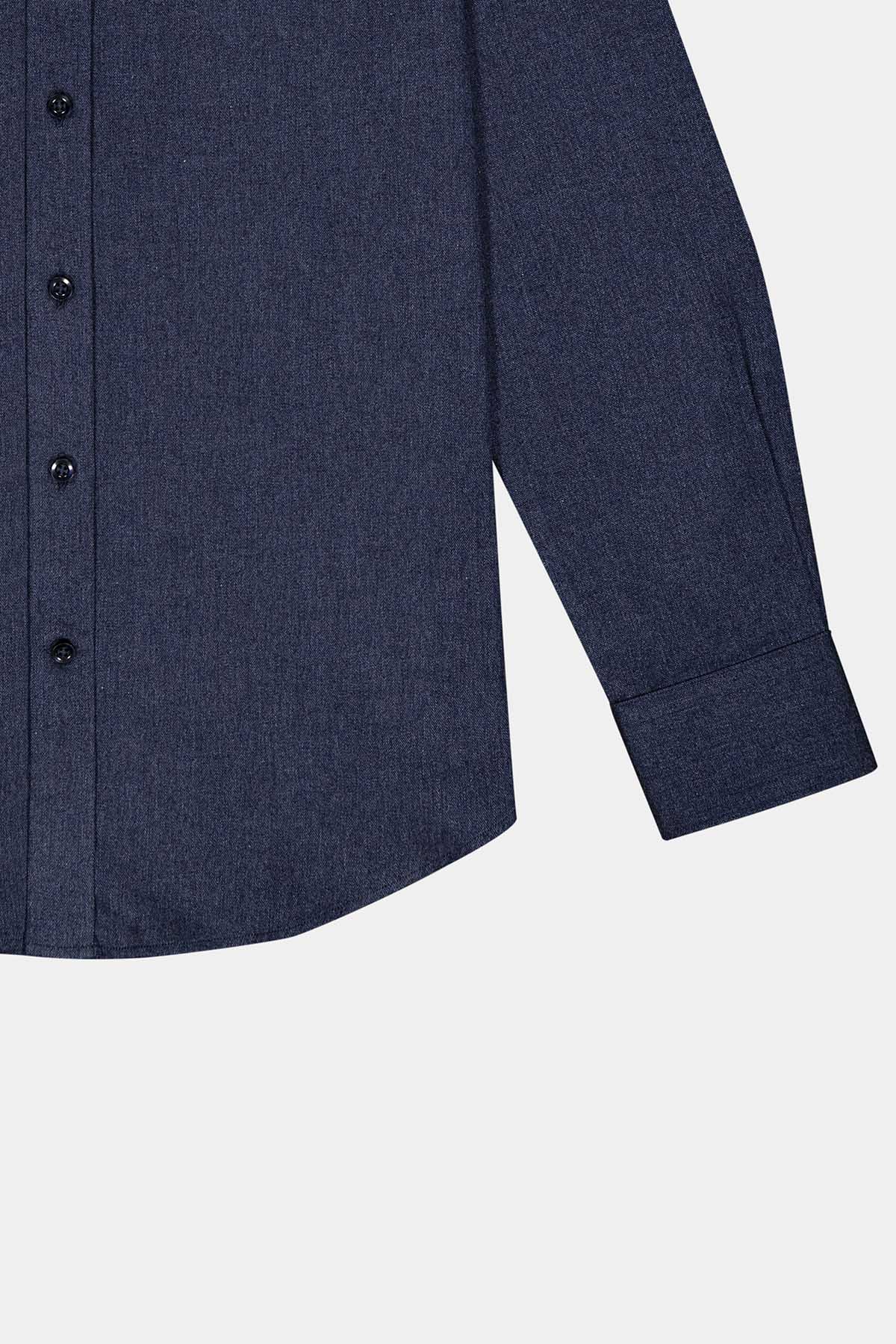 Camisa Casual Calderoni Color Azul Marino Regular Fit