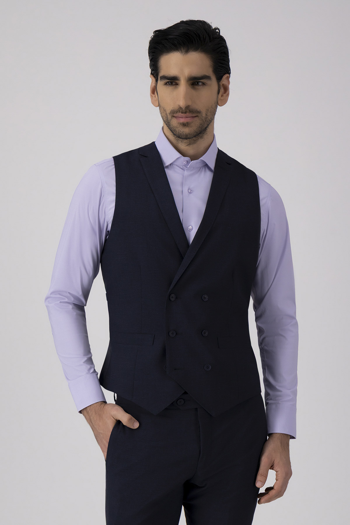 Traje Trío Slim Fit Azul Marino