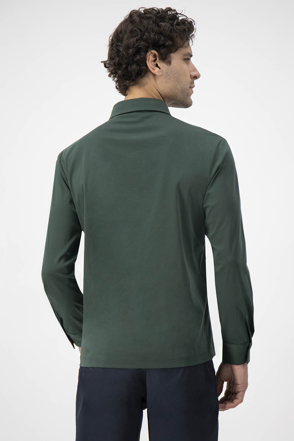 Polo MERCERIZED COTTON Calderoni Verde Obscuro Contemporary Fit