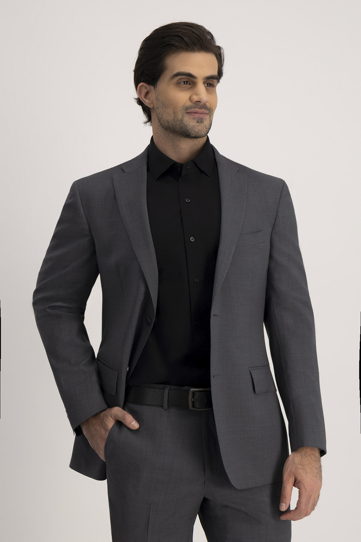 Traje Calderoni Gris Oxford Contemporary Fit