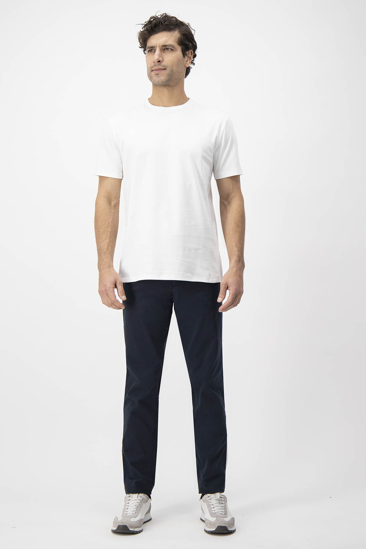 Playera MERCERIZED COTTON Calderoni Blanco Contemporary Fit