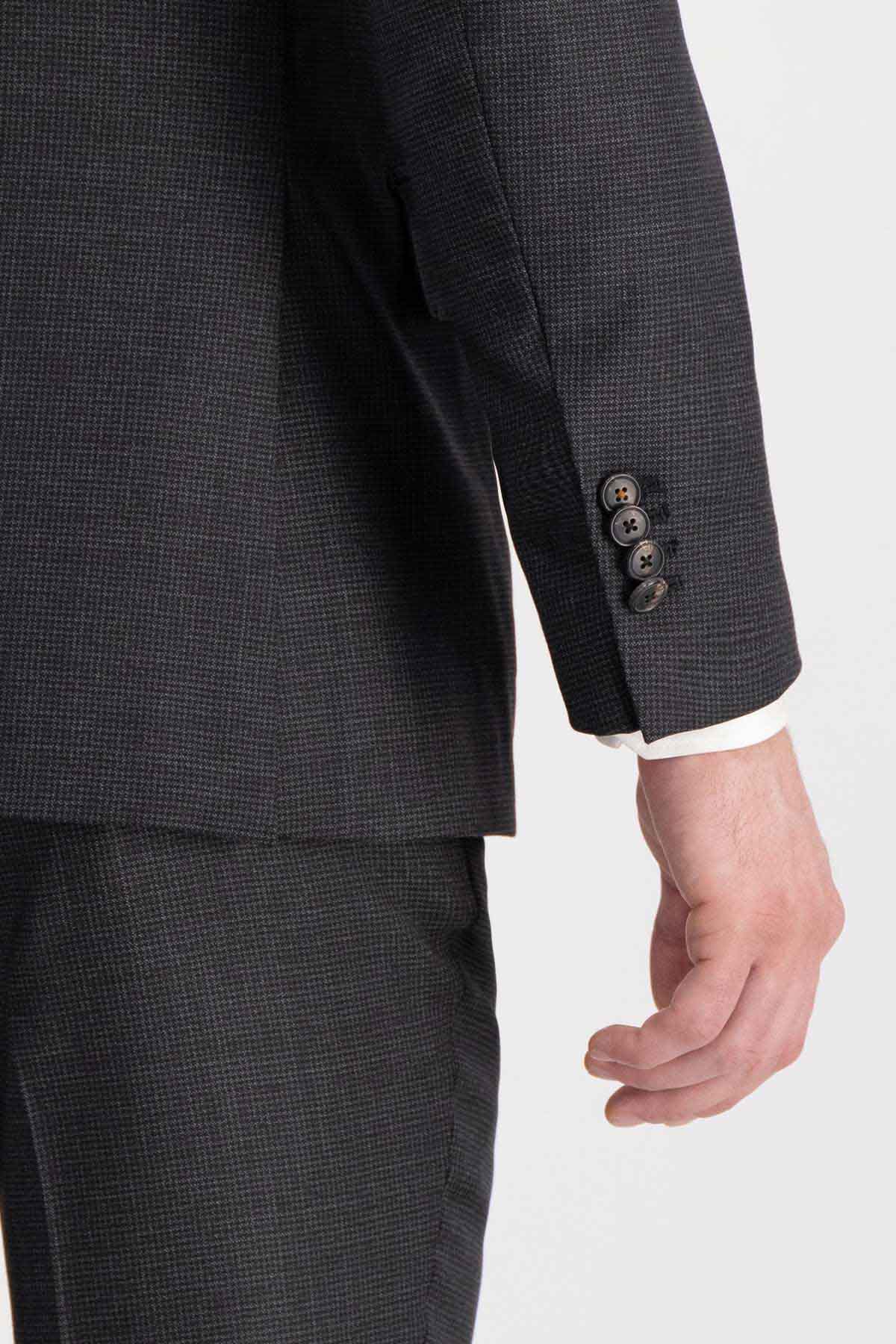 Traje Calderoni Couture Gris Oxford Regular Fit