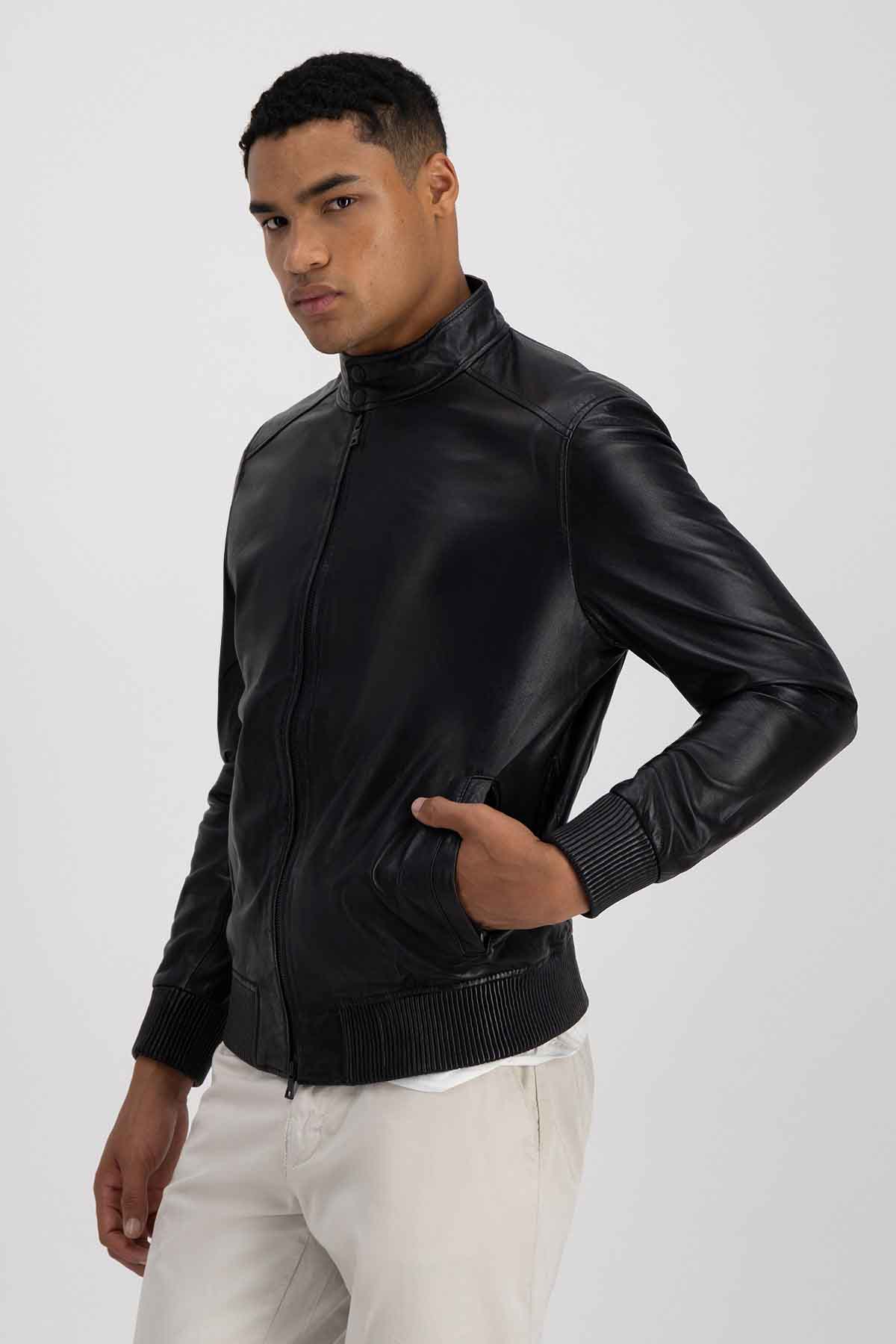 Chamarra Calderoni Negro Regular Fit