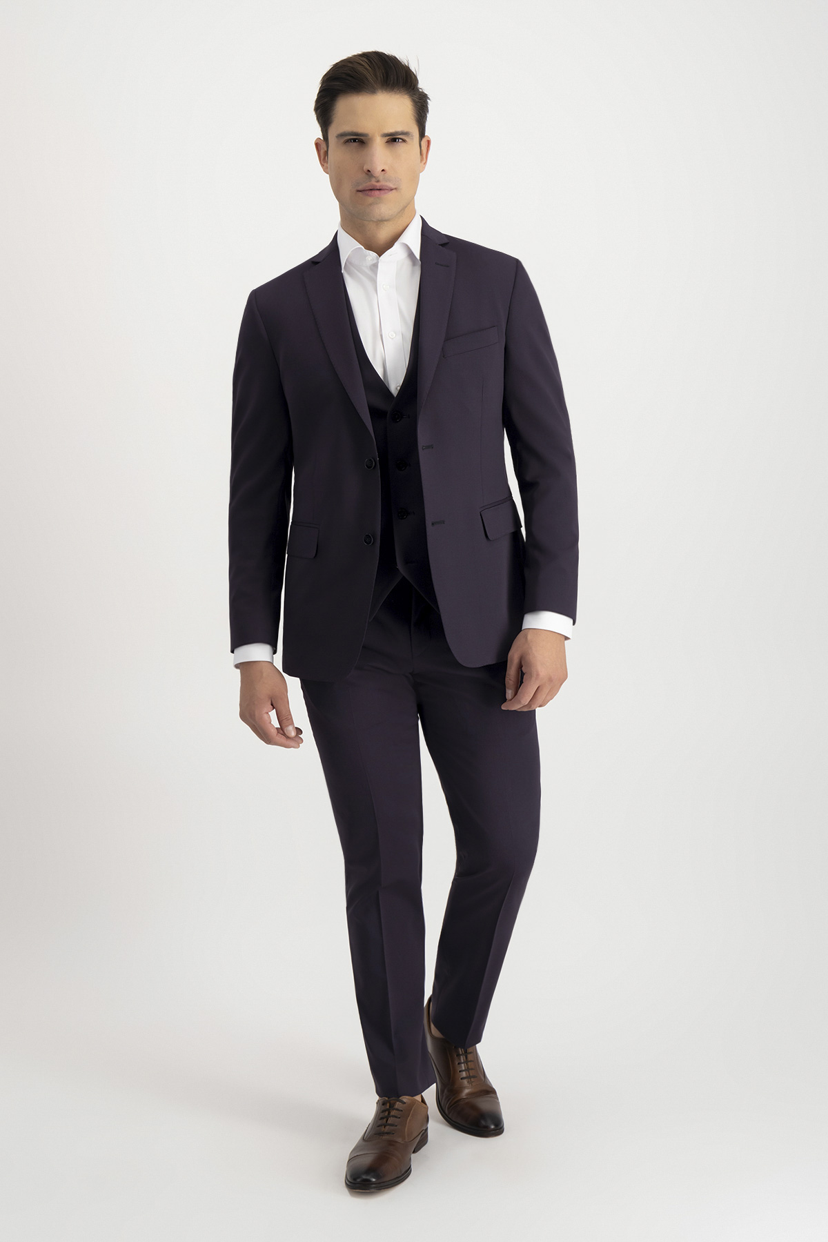 Traje Trío Slim Fit Azul Morado