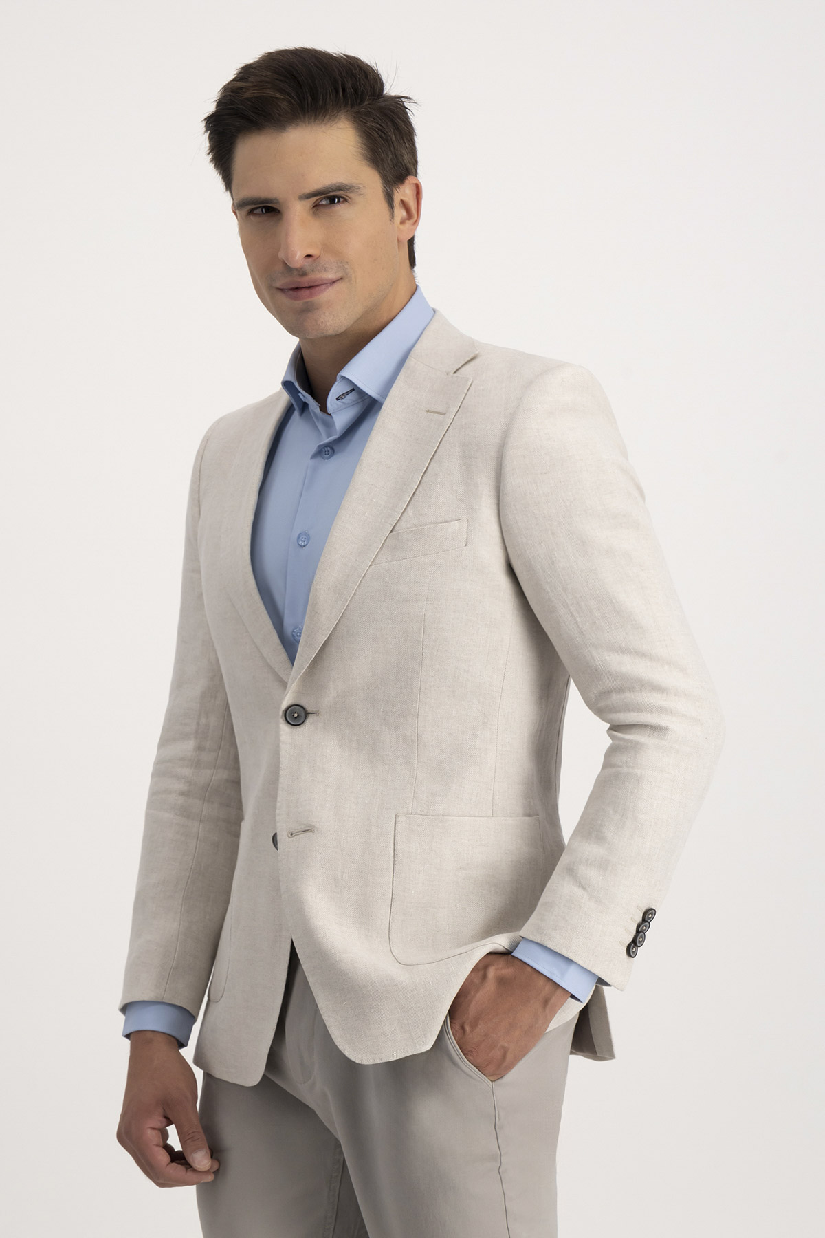 Saco Beige Claro Slim Fit