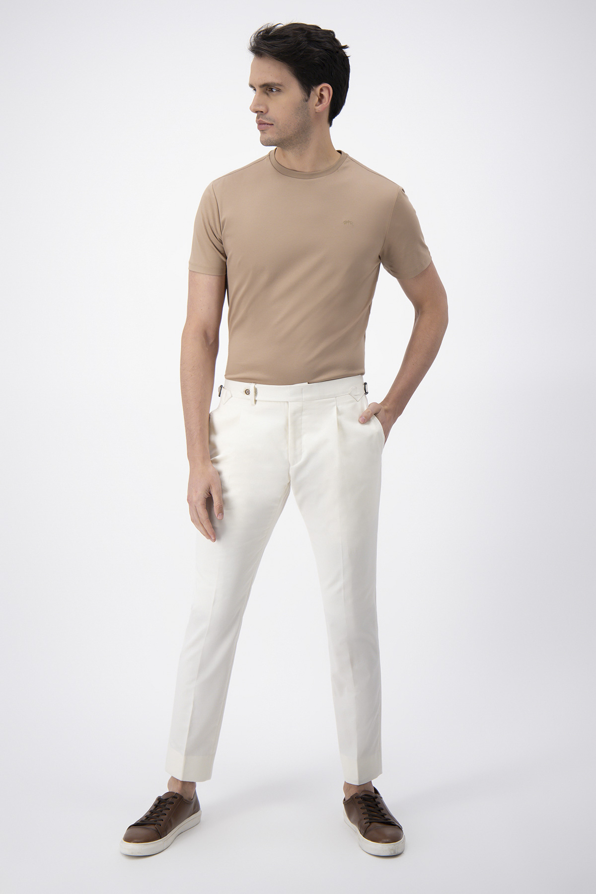 Pantalón Formal Calderoni Hueso Slim Fit