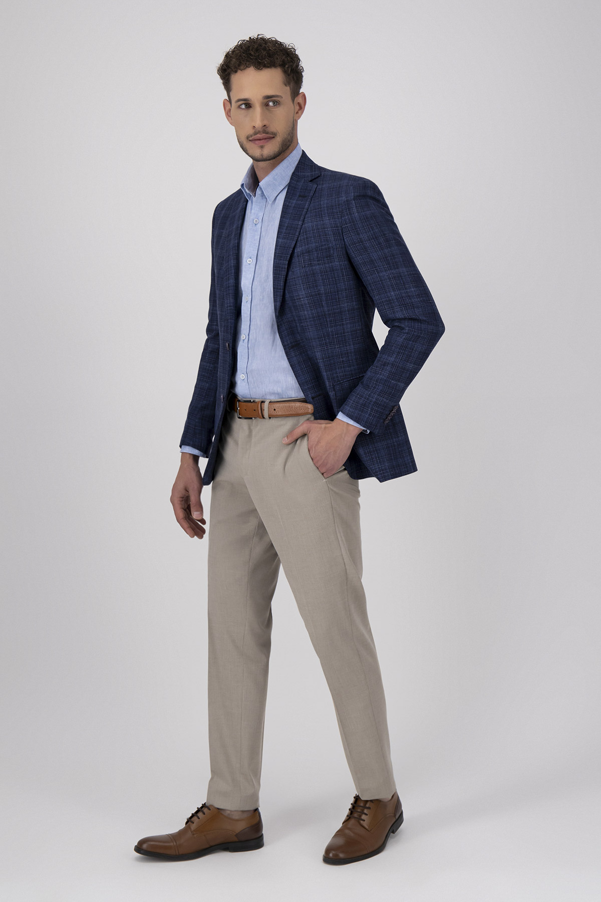 Saco Casual Color Azul Marino Slim Fit