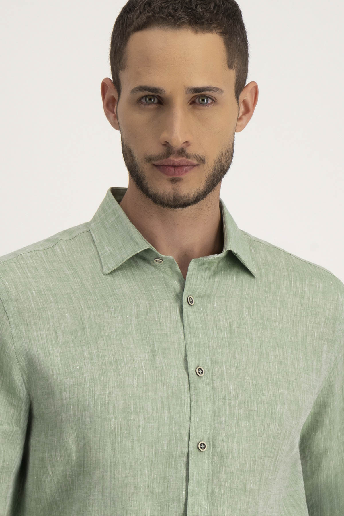 Camisa Casual LINEN Roberts Verde Slim Fit