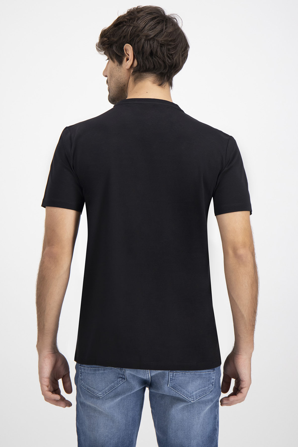 Playera MERCERIZED COTTON Calderoni Negro Contemporary Fit