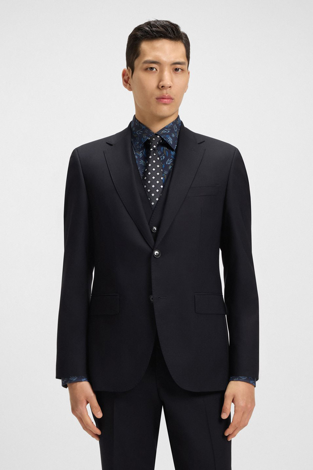 Traje Regular Fit De Lana Elástica Con Microestampado image number 2