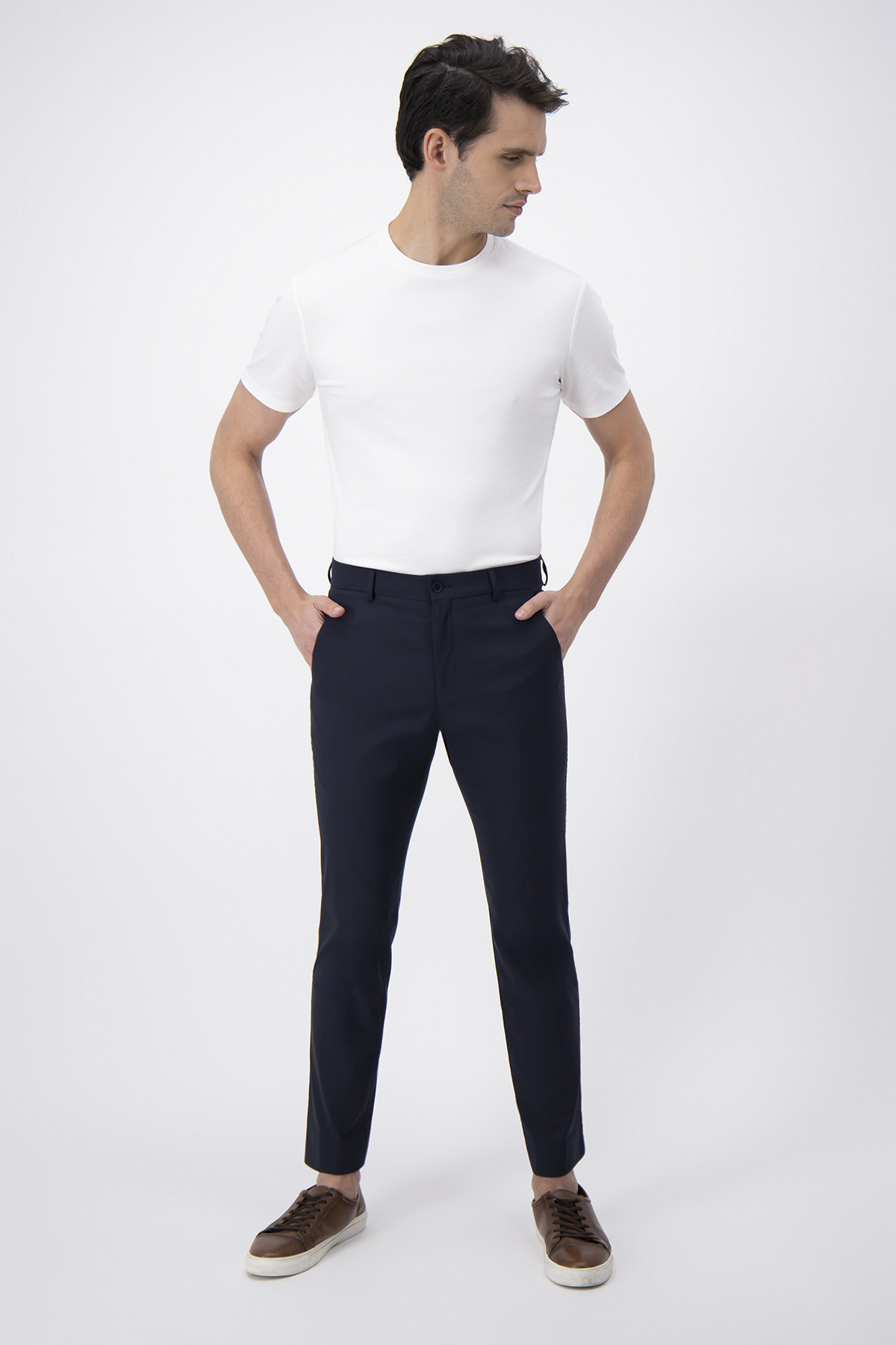 Pantalón Formal Calderoni Azul Marino Slim Fit