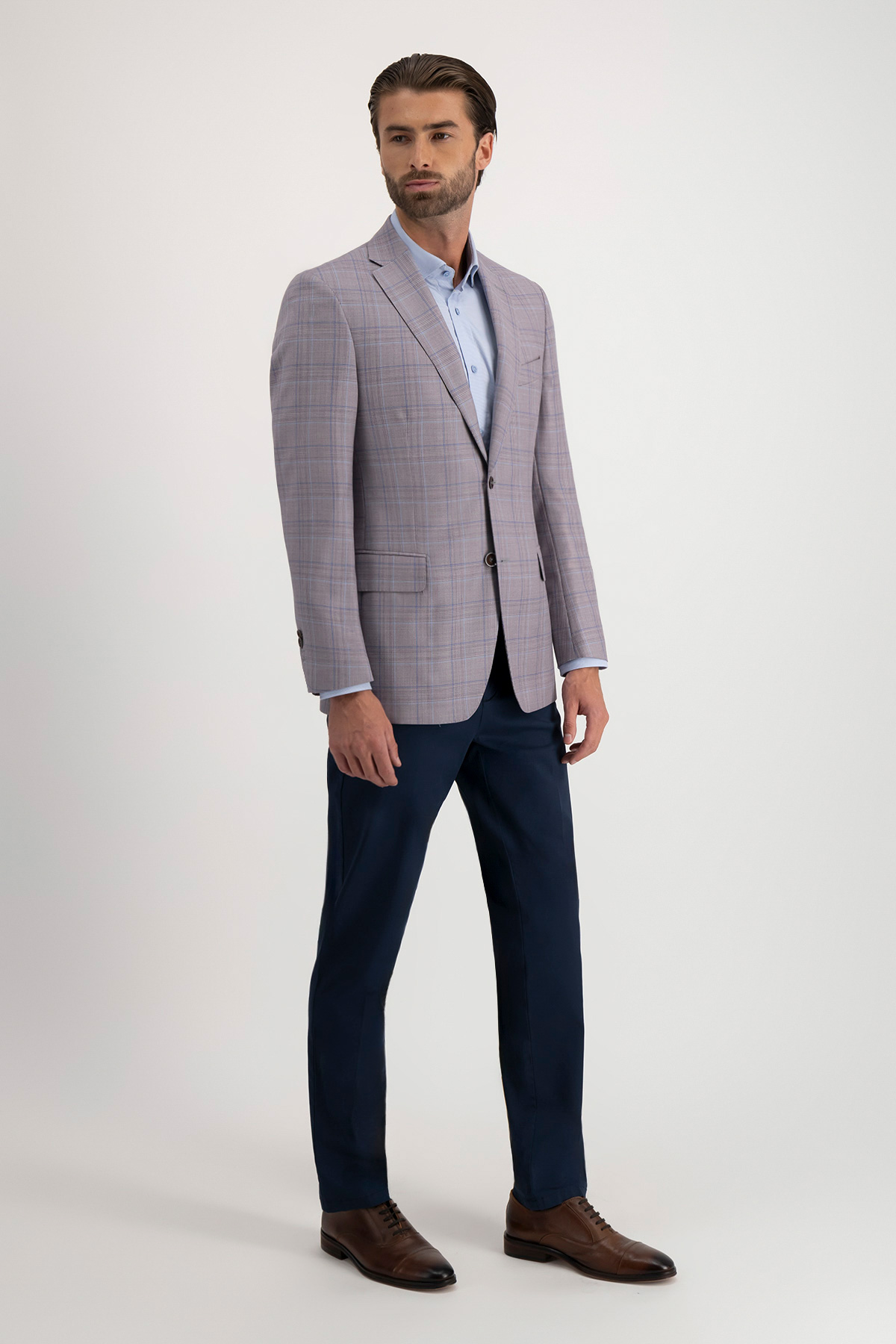 Saco Casual Calderoni Couture Morado Contemporary Fit